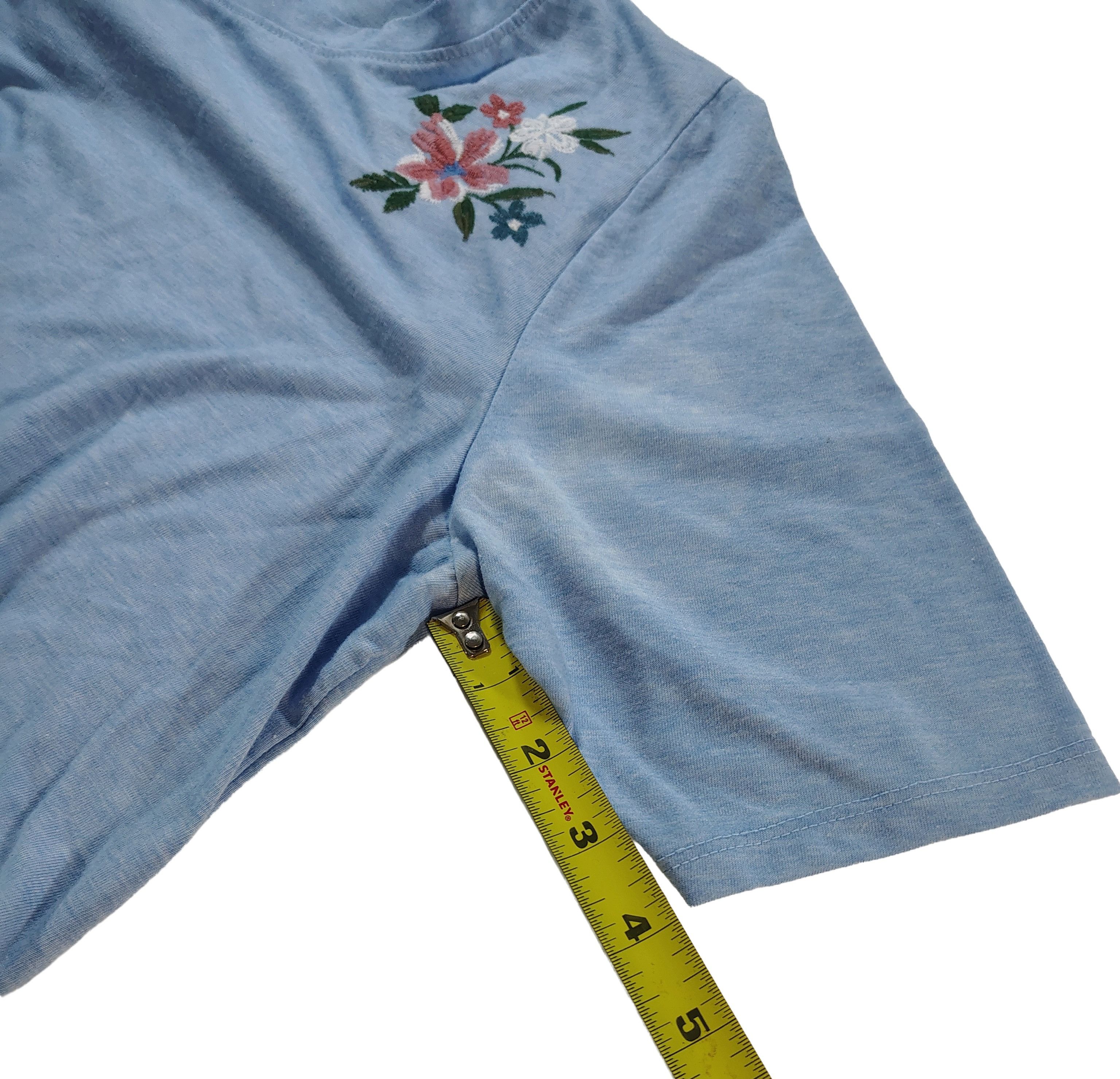 Other Women's Light Blue XL Lane Bryant Short Sleeve Floral Shirt Size XL / US 12-14 / IT 48-50 - 3 Thumbnail