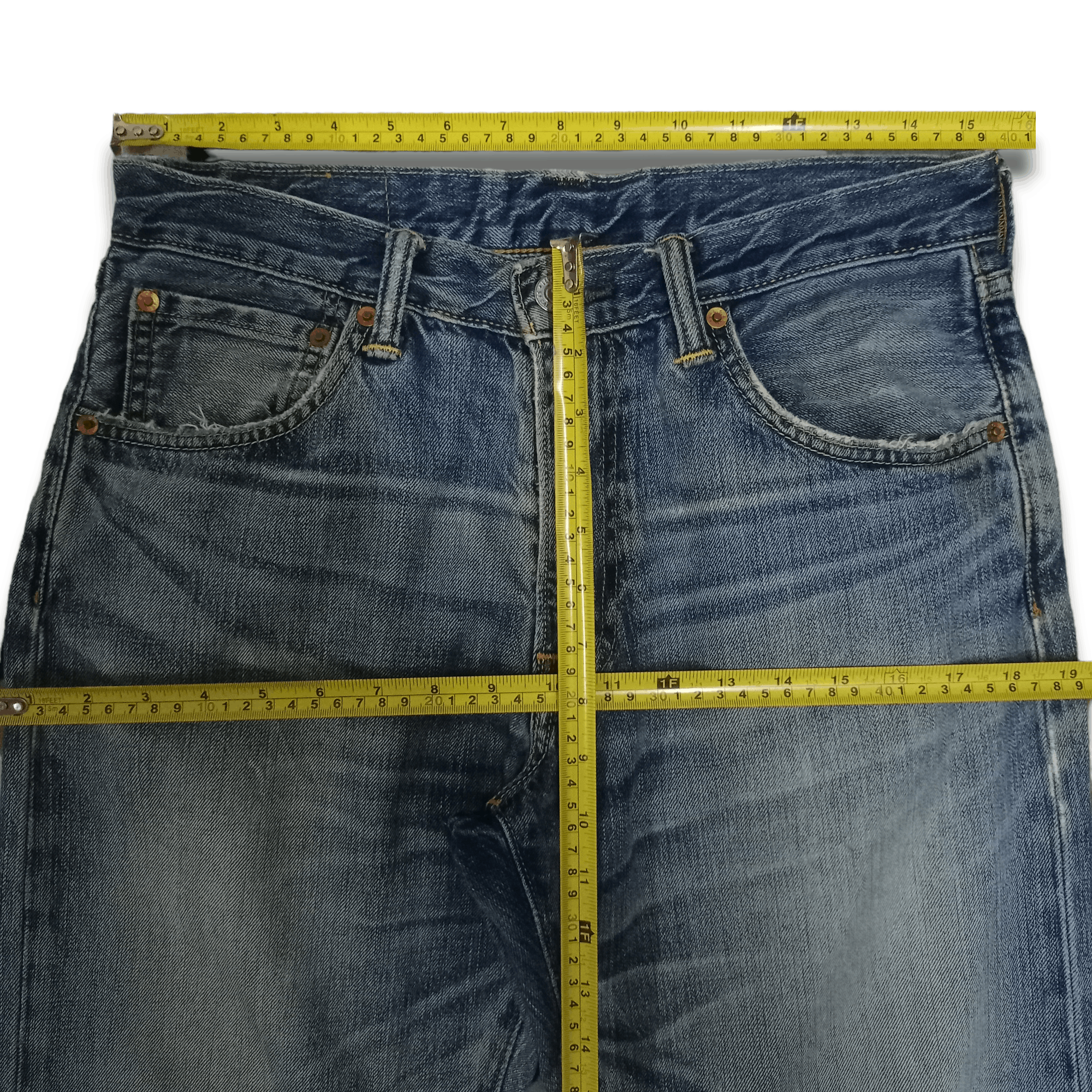 Levi's × Levi's Vintage Clothing Vintage LEVIS 503 Blue Wash Distressed Loose Jeans 31x30 Size US 31 - 7 Thumbnail