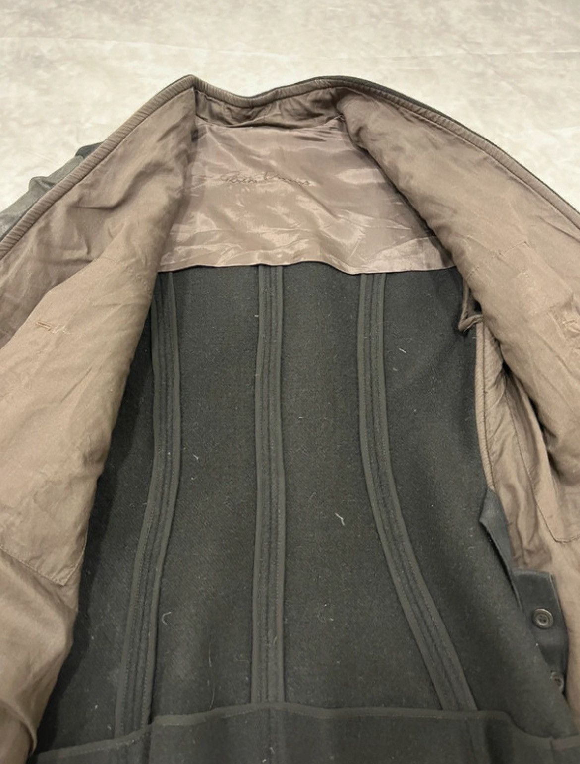 Rick Owens Rick Owens Avant Garde Wool & Leather Sleeve Jacket Size M / US 6-8 / IT 42-44 - 14 Thumbnail