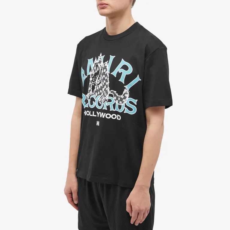 Amiri o1mle0325 Records Wolf T-Shirt in Black Size US L / EU 52-54 / 3 - 2 Thumbnail