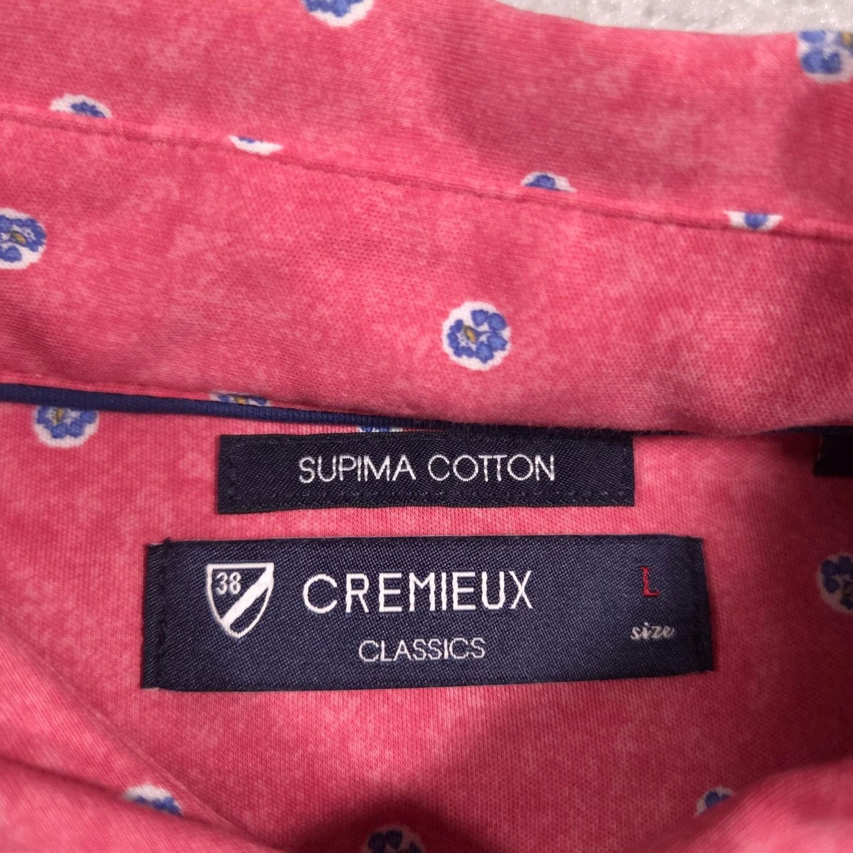 Cremieux Cremieux Polo Shirt Mens L Pink Floral Supima Cotton Classics Logo Allover Size US L / EU 52-54 / 3 - 5 Thumbnail