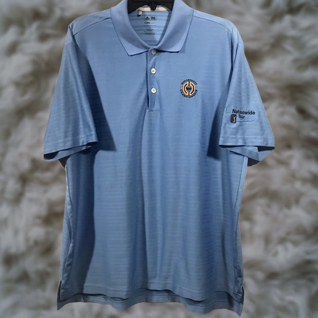 Adidas adidas Clima Cool Dri-Fit Golf Polo Short Sleeve Shirt Blue Size L Regular Men's Polo Shirt Size US L / EU 52-54 / 3 - 1 Thumbnail