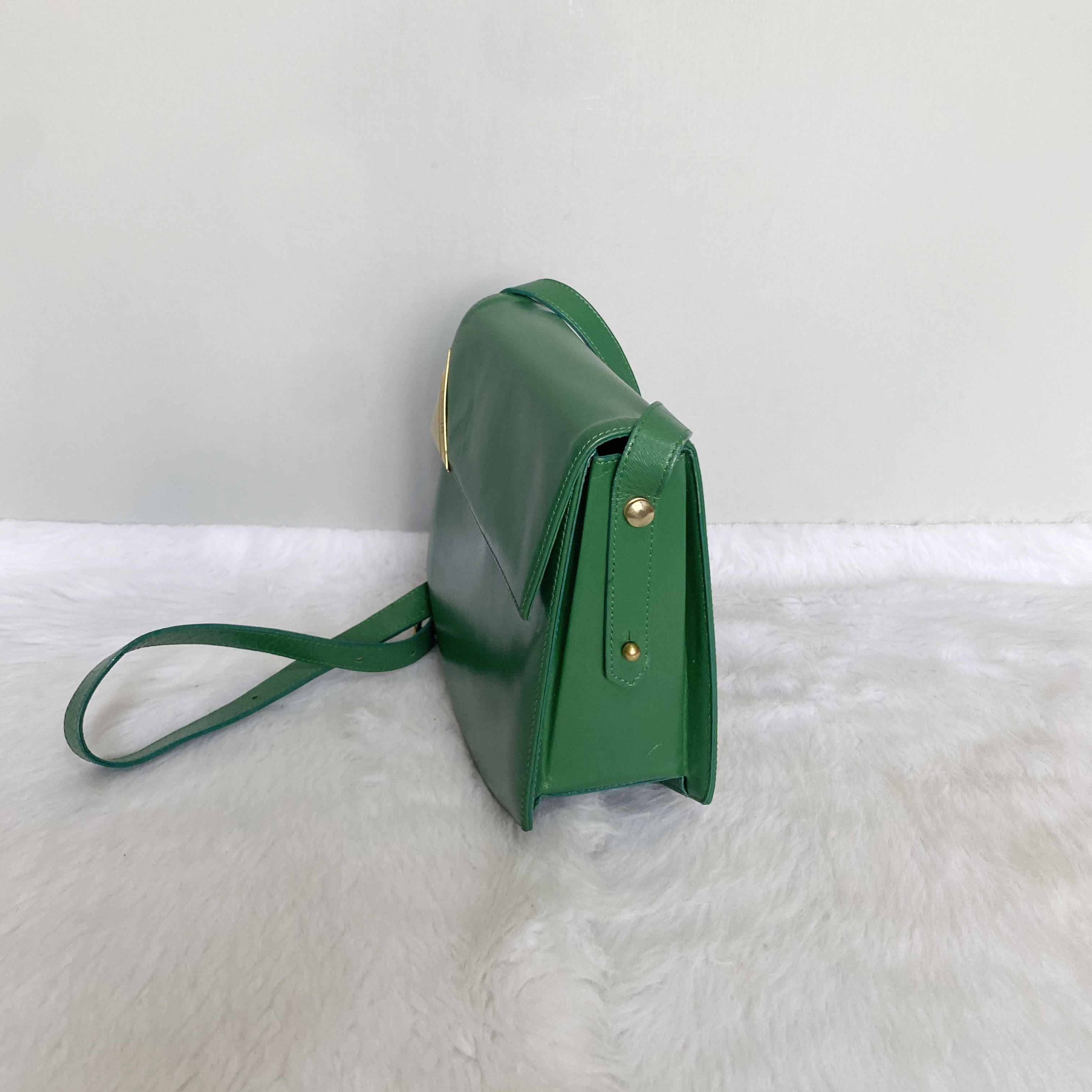 Lanvin Vintage Green Leather Crossbody Bag Size ONE SIZE - 3 Thumbnail