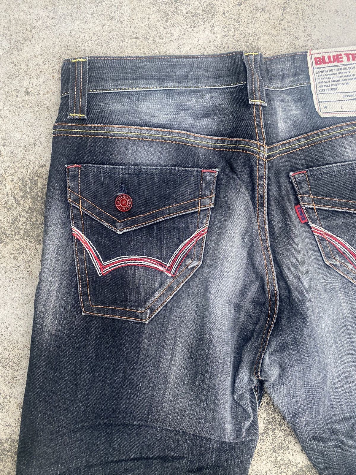 Edwin × Vintage Flare Jeans Vintage y2k Edwin Distress Clawmark Bootcut Size US 35 - 20 Thumbnail