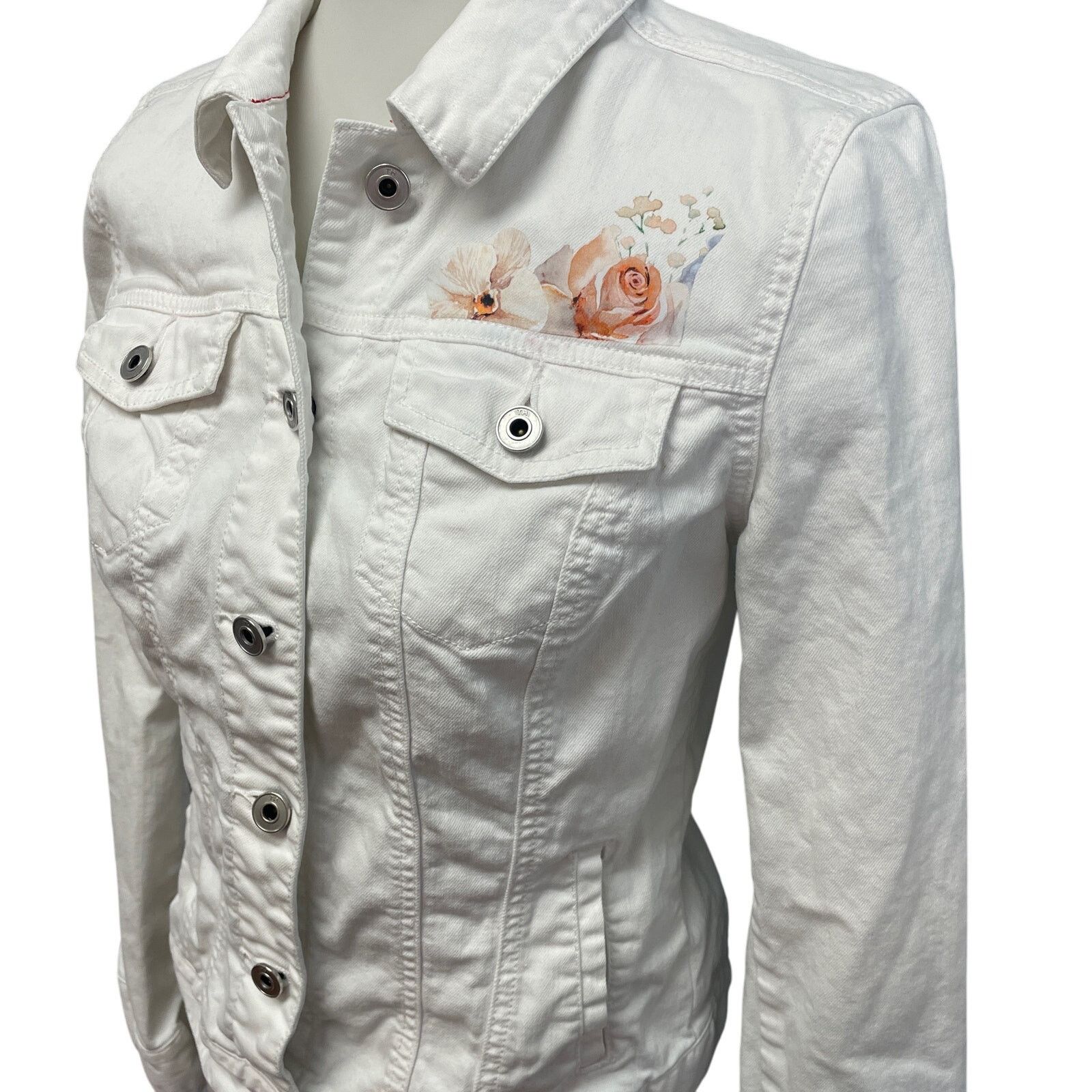 Tommy Hilfiger Hand Printed Tommy Hilfiger Womens Medium Jean Jacket Size M / US 6-8 / IT 42-44 - 2 Thumbnail