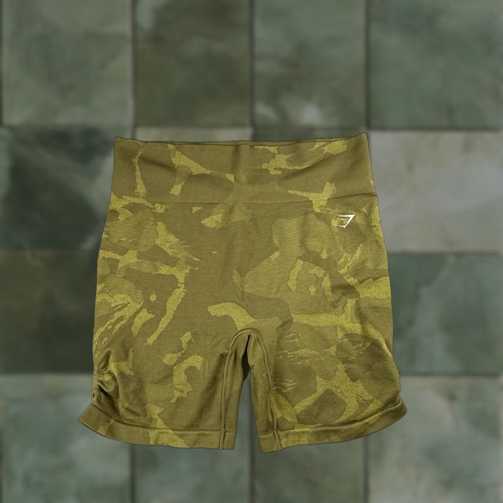 Gymshark GYMSHARK Shorts Biker Multicolor Camouflage 2XL Women Regular Elastic Waist Comfort Stretch High Waisted Seamless Workout Gym Size 40" / US 18 - 1 Thumbnail