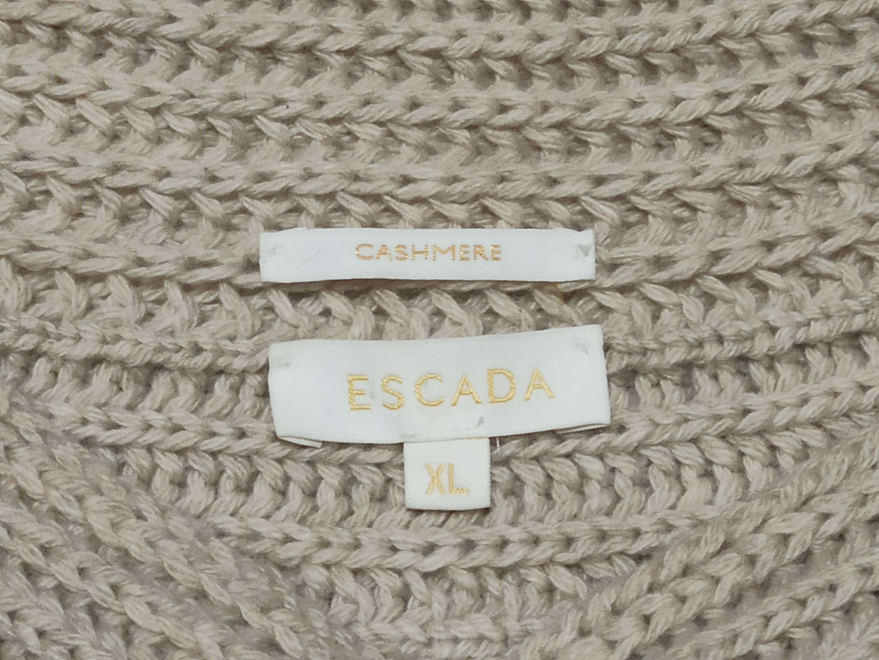 Escada Escada 100% Cashmere Ribbed Poncho Cape Goldstone Size XL / US 12-14 / IT 48-50 - 3 Thumbnail