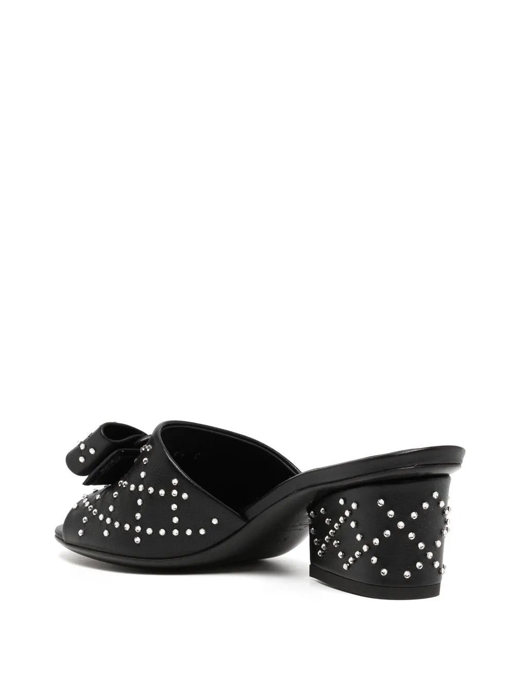 Salvatore Ferragamo o1y0426 Geometric Heel Mules in Black Size US 5 / IT 35 - 3 Thumbnail