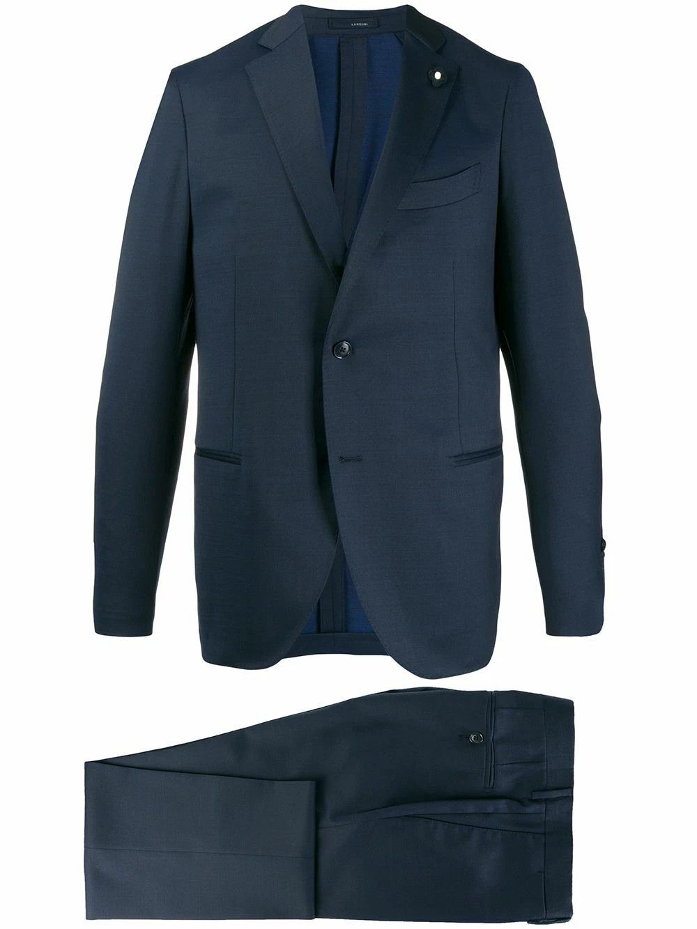 Lardini LARDINI Navy Blue Two-Piece Single Breasted Wool Suit Size 36R - 1 Thumbnail