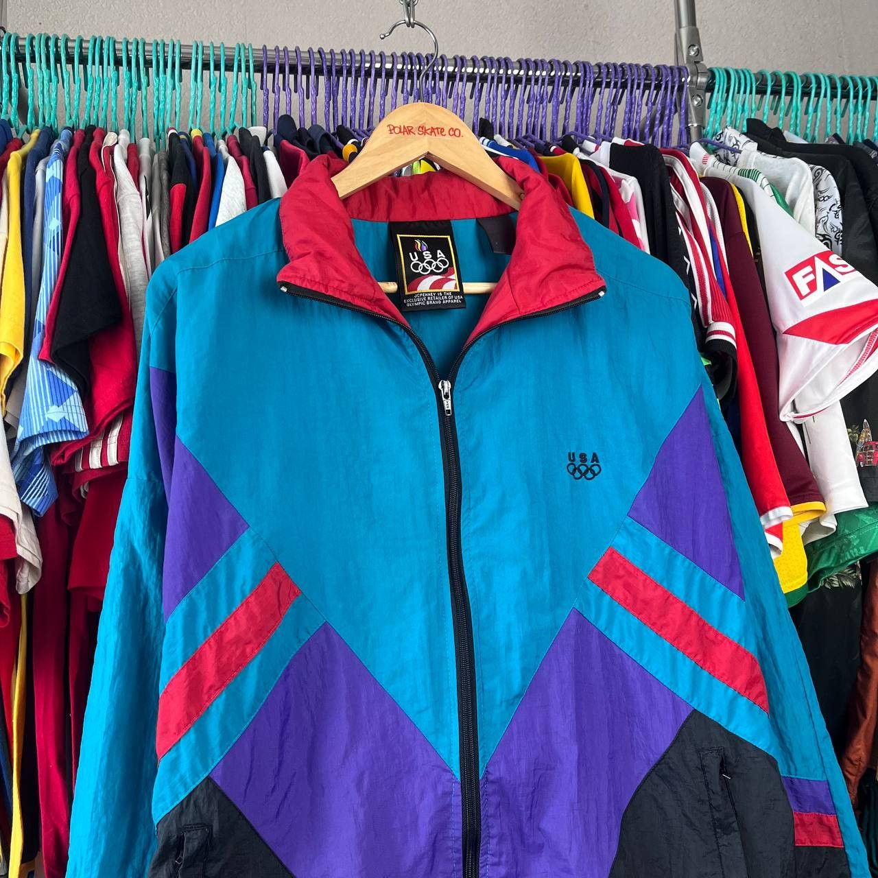 JCPenney 90s JCPenney Olympic Games USA Winbreaker Track Jacket Size US L / EU 52-54 / 3 - 1 Thumbnail