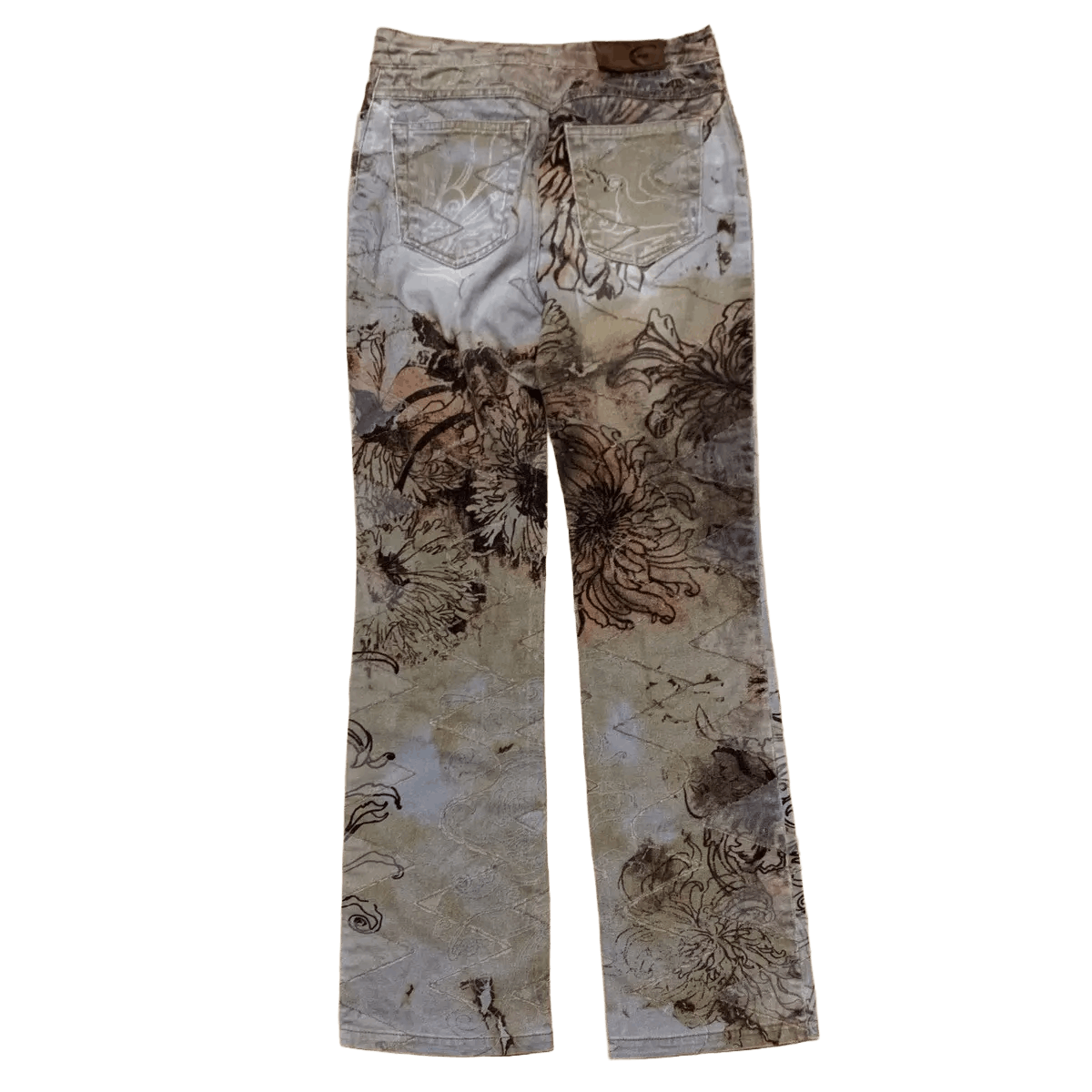 Roberto Cavalli Jeans Pants Flower Floral Mesh Vintage