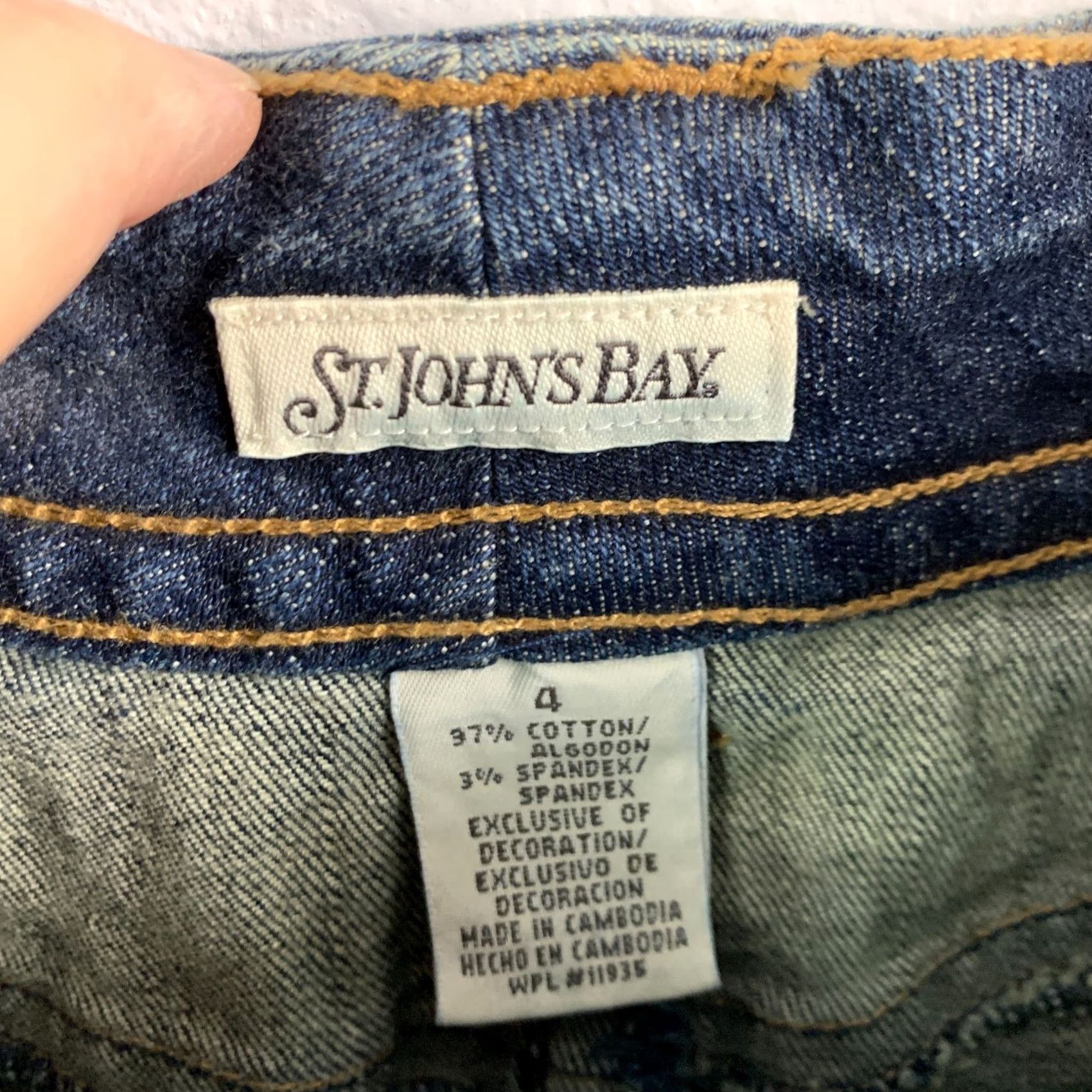 Vintage VINTAGE 90s St John's Bay Denim Midi Skirt Size 4 Blue Dark Wash Stretch Jeans Skirt Women's Size 27" / US 4 / IT 40 - 5 Thumbnail