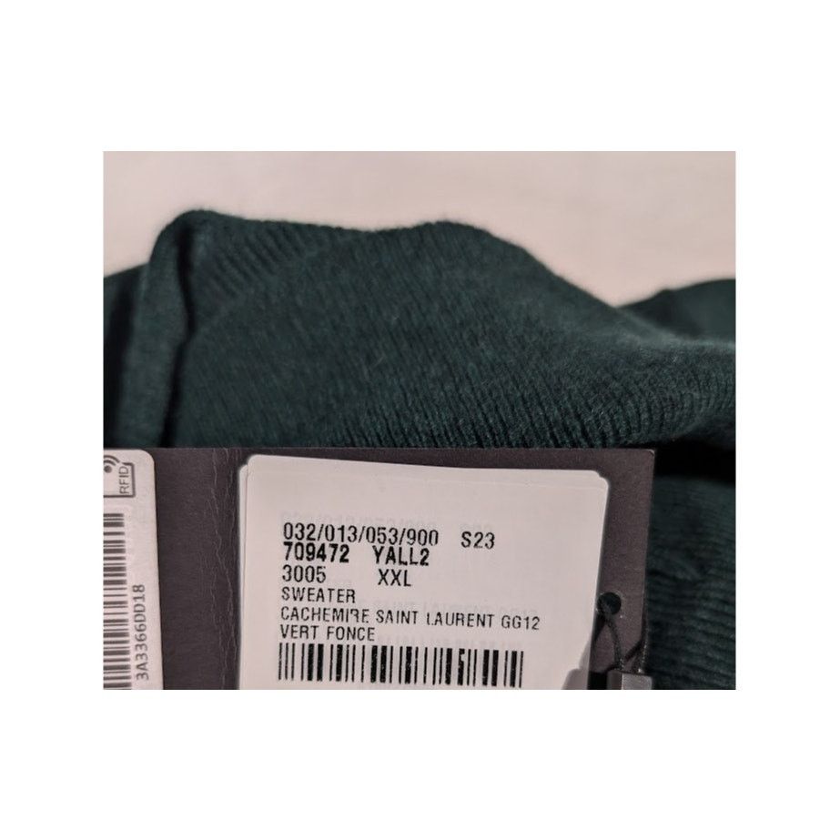Saint Laurent Paris o1rshd1 Sweater Cachemire in Vert Fonce Size US XXL / EU 58 / 5 - 16 Thumbnail