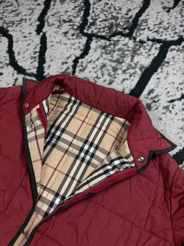 Burberry full pattern burgundy red beige insulated down jacket Size XL / US 12-14 / IT 48-50 - 3 Thumbnail