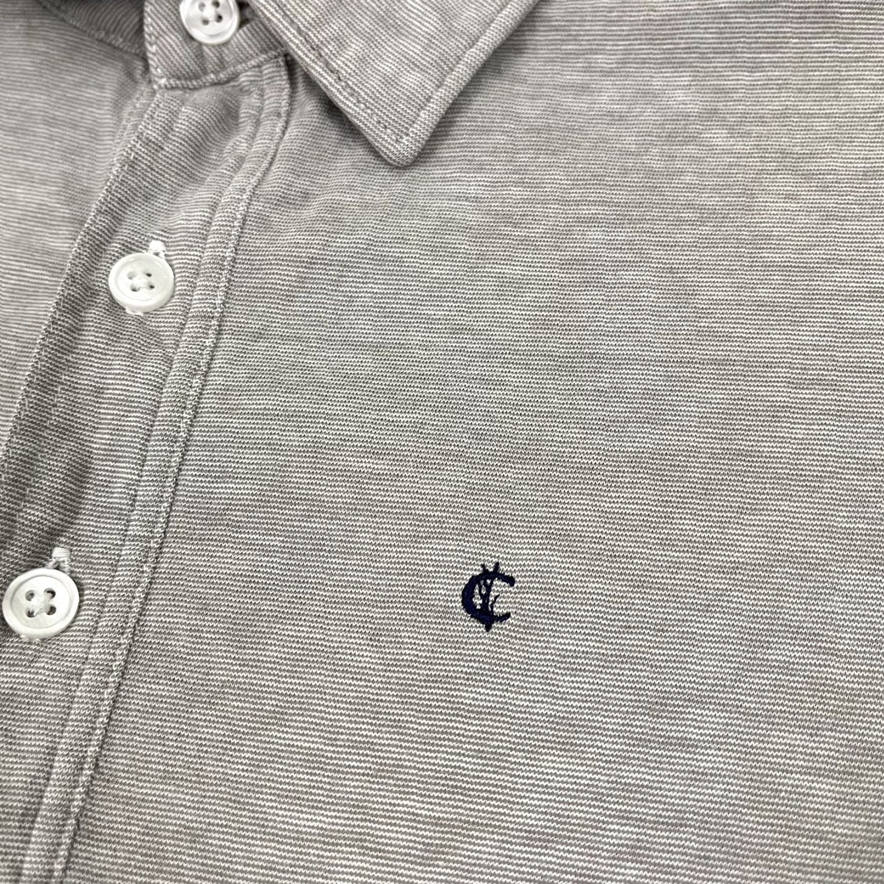 Vintage Criquet Polo Shirt Men Large Heather Gray Knit Organic Cotton Casual Preppy Golf Size US L / EU 52-54 / 3 - 3 Thumbnail
