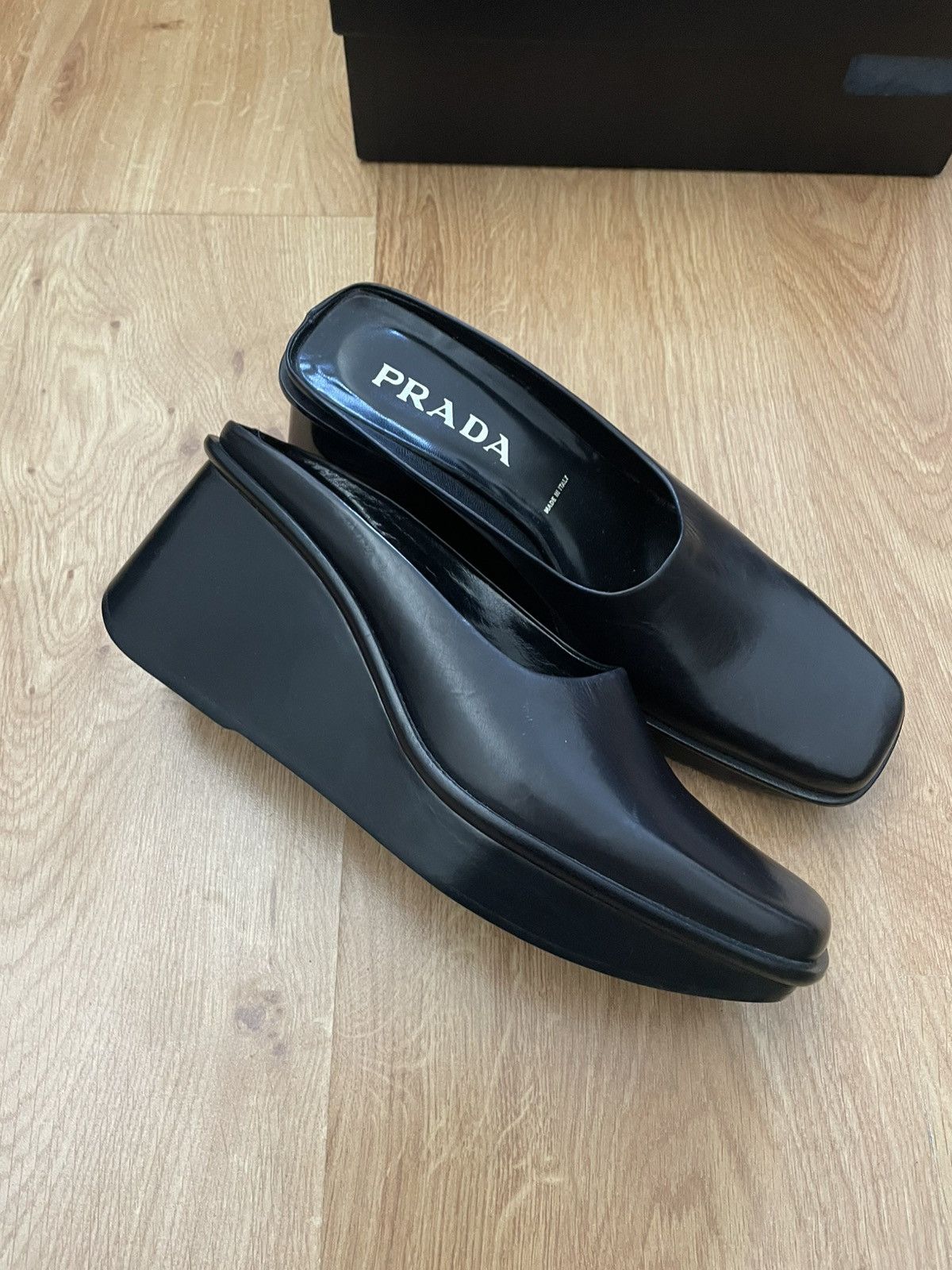 Prada Prada plateau leather slides Size US 7.5 / IT 37.5 - 4 Thumbnail
