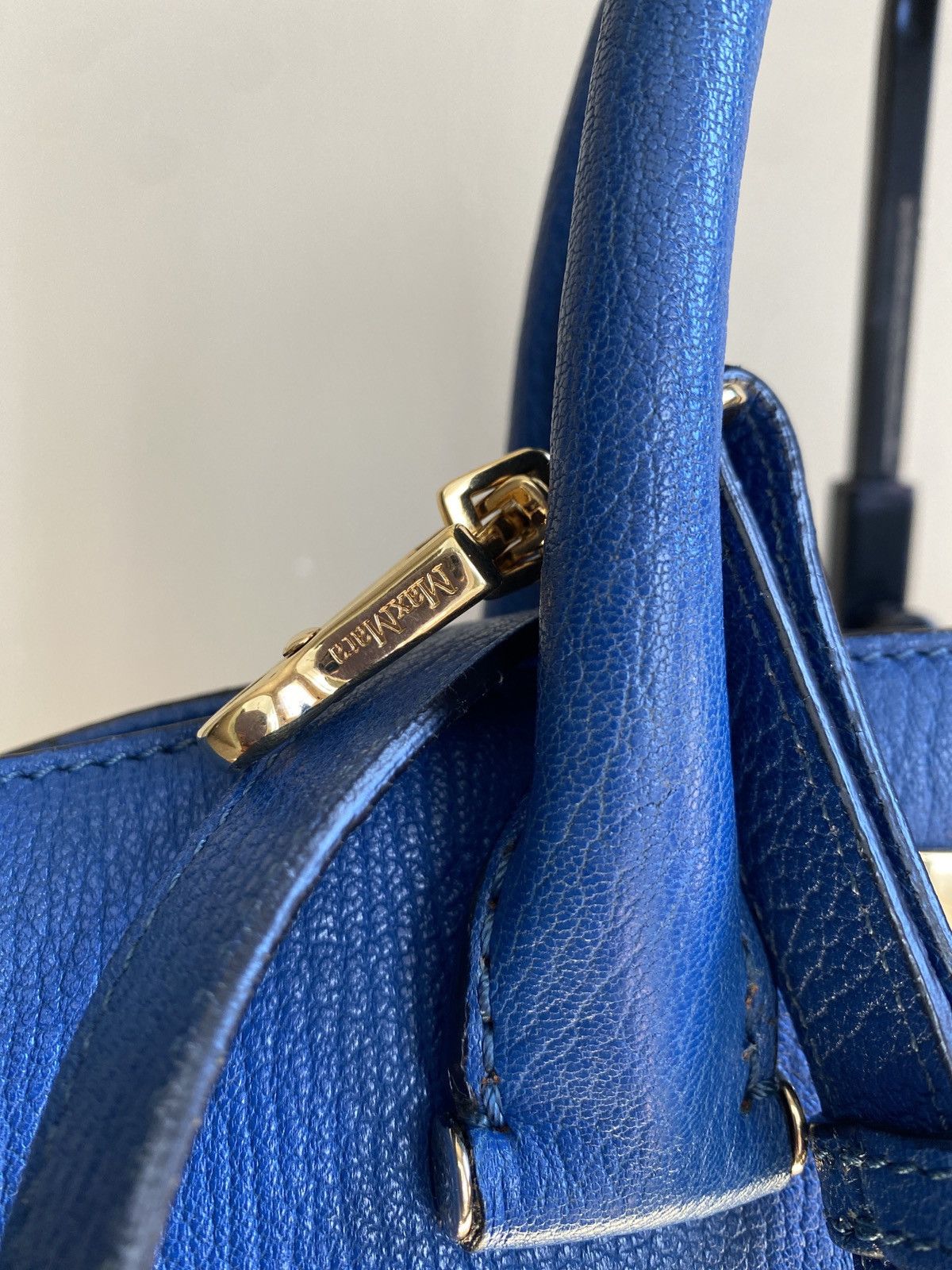 Max Mara Max Mara, blue, pebbled leather convertible bag Size ONE SIZE - 4 Thumbnail