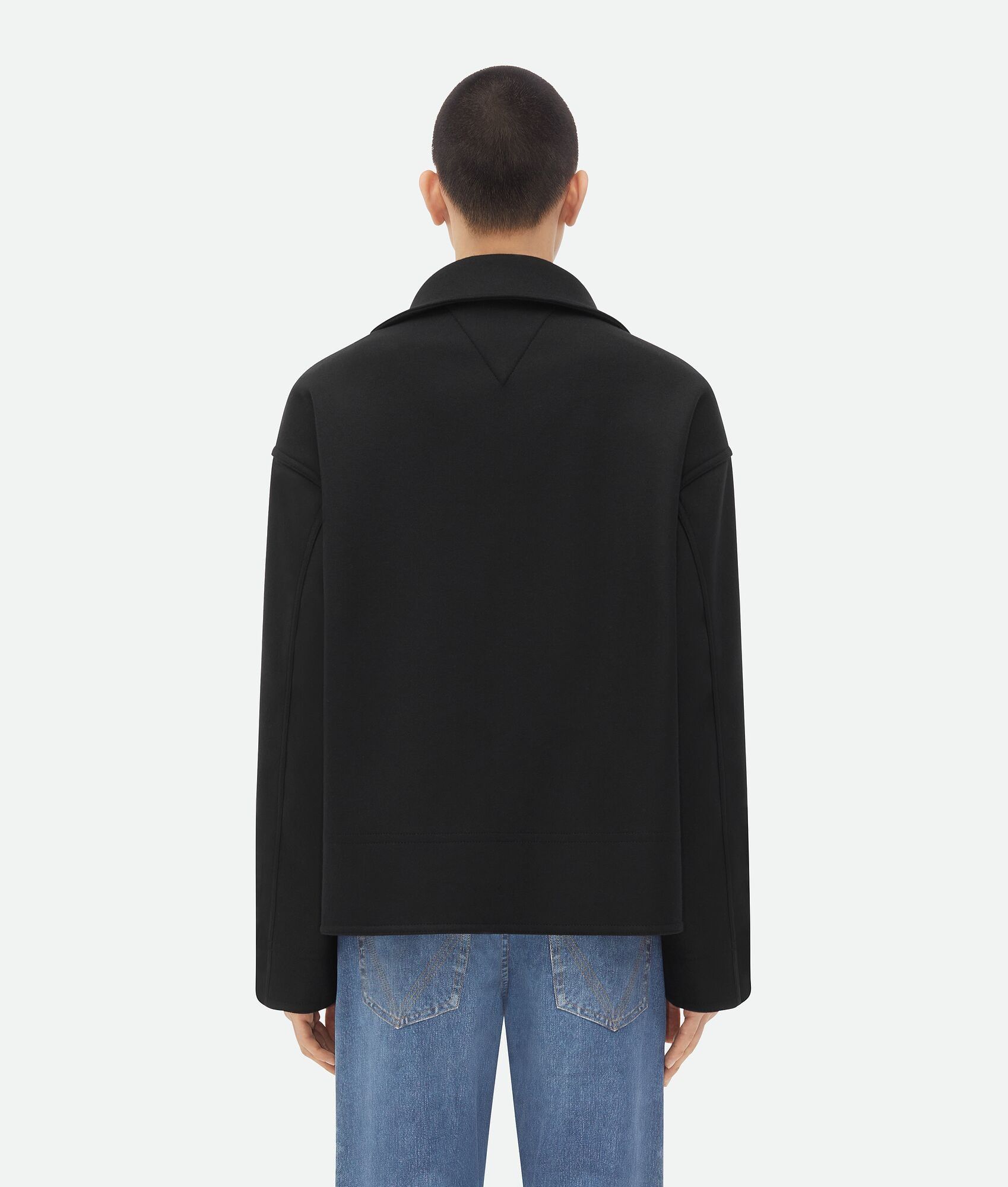 Bottega Veneta o1w1db10825 Felted Wool Blouson Jacket in Black Size US XS / EU 42 / 0 - 3 Thumbnail