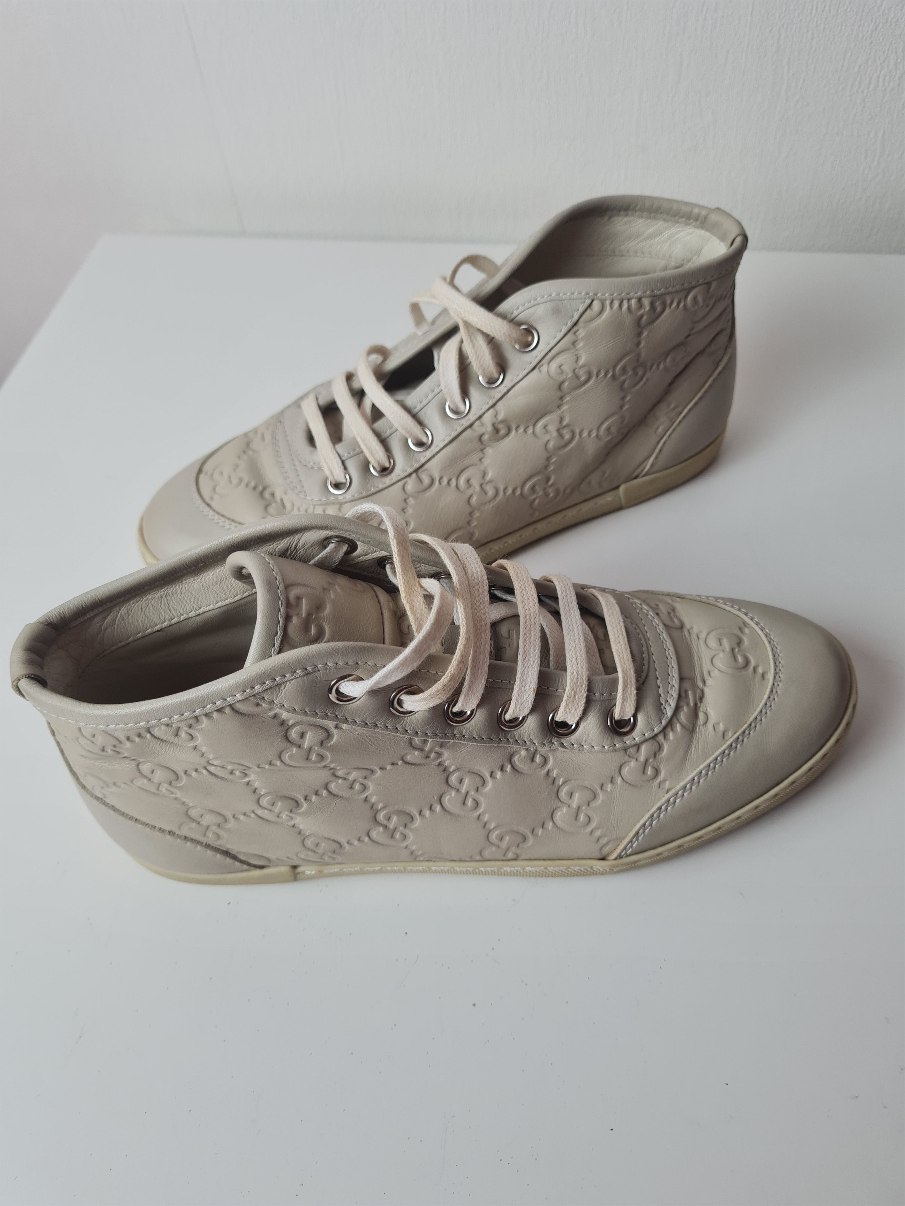 Gucci Vintage GUCCI Microguccissima High Top Sneakers Leather Size US 4 / IT 34 - 7 Thumbnail
