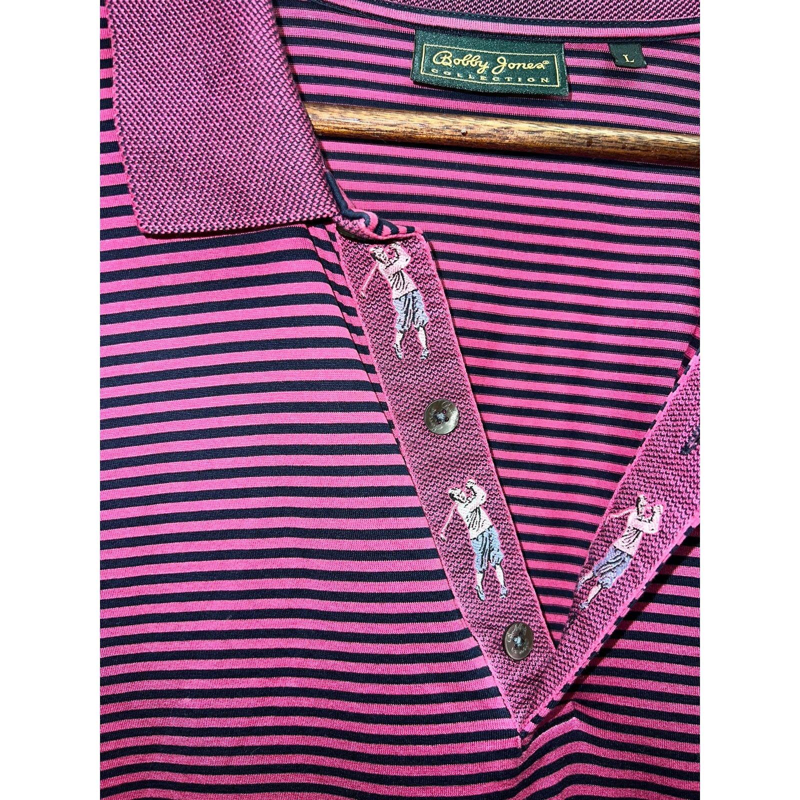 Bobby Jones Bobby Jones Golf Polo Collection Pink Black Golfing Large Size US L / EU 52-54 / 3 - 3 Thumbnail