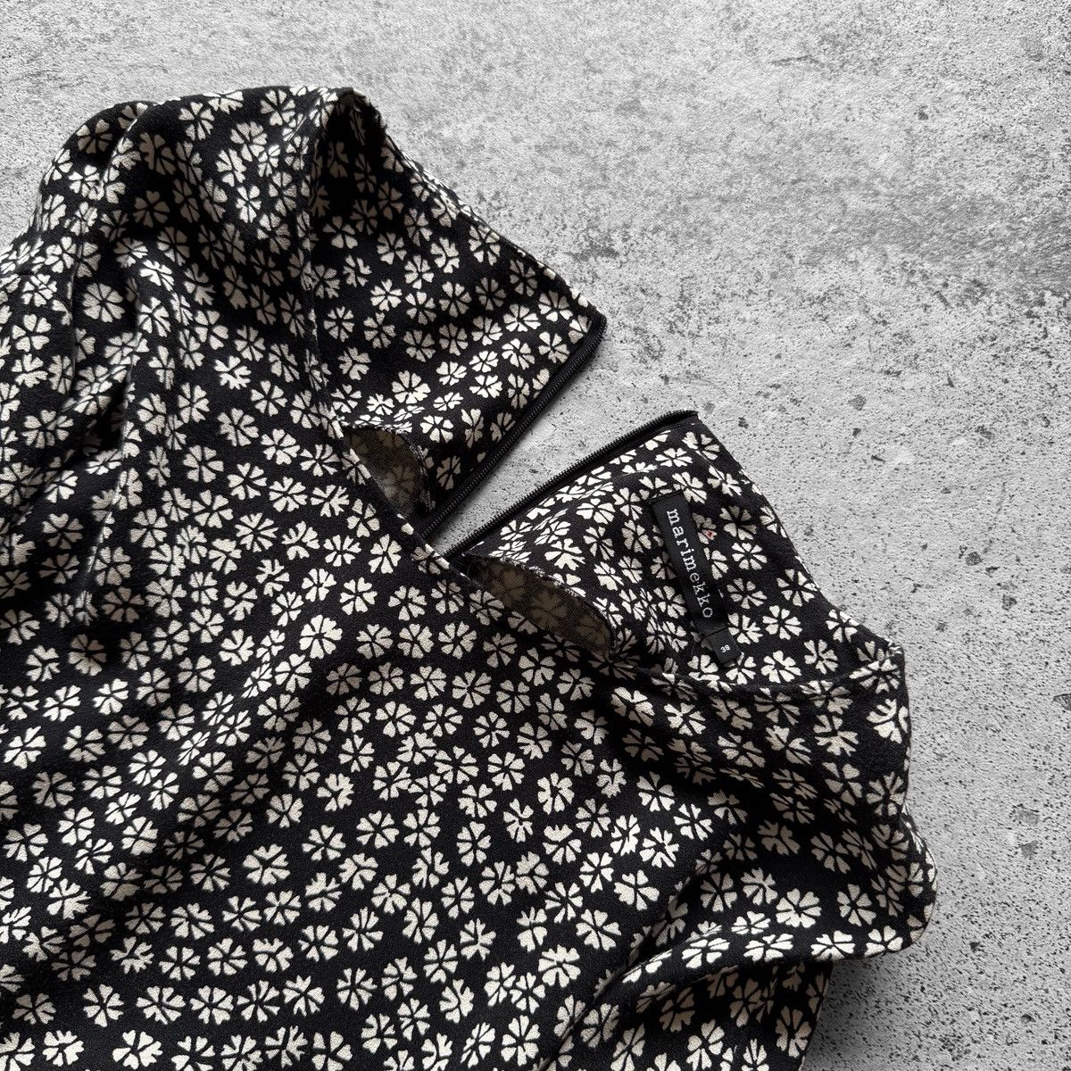 Marimekko Marimekko Black White Floral Patterned Relaxed Fit Dress Size M / US 6-8 / IT 42-44 - 4 Thumbnail