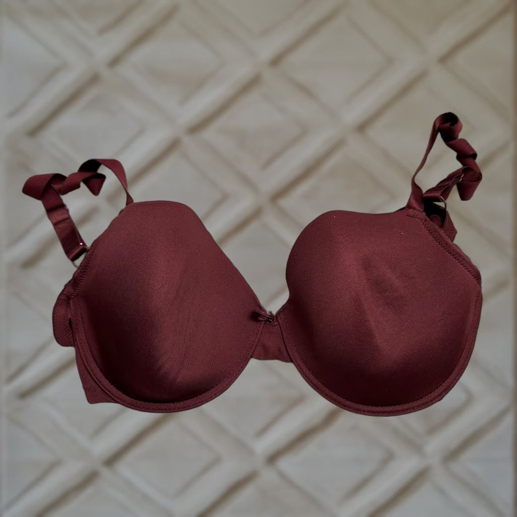 Vintage VINTAGE Prima Valentina Push Up Bra Women 38DD Maroon Padded Underwired Adjustable Strap 38DD Red Womens Bra Size ONE SIZE - 1 Thumbnail