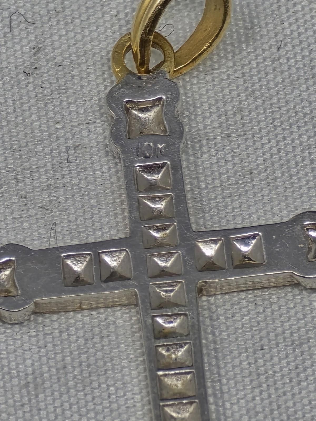 Other ​Vtg Esemco 10k Two-Tone Gold Floral Cross Pendant Size ONE SIZE - 5 Thumbnail