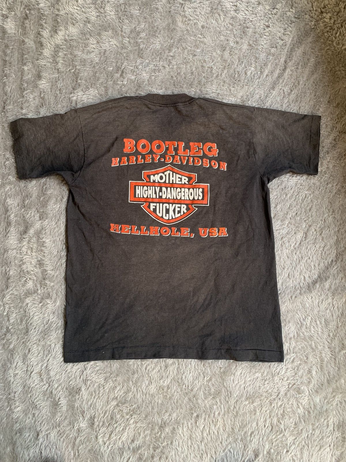 Harley Davidson Vintage 90s Sunfade Harley Davidson Pocket Tee Size US L / EU 52-54 / 3 - 6 Thumbnail