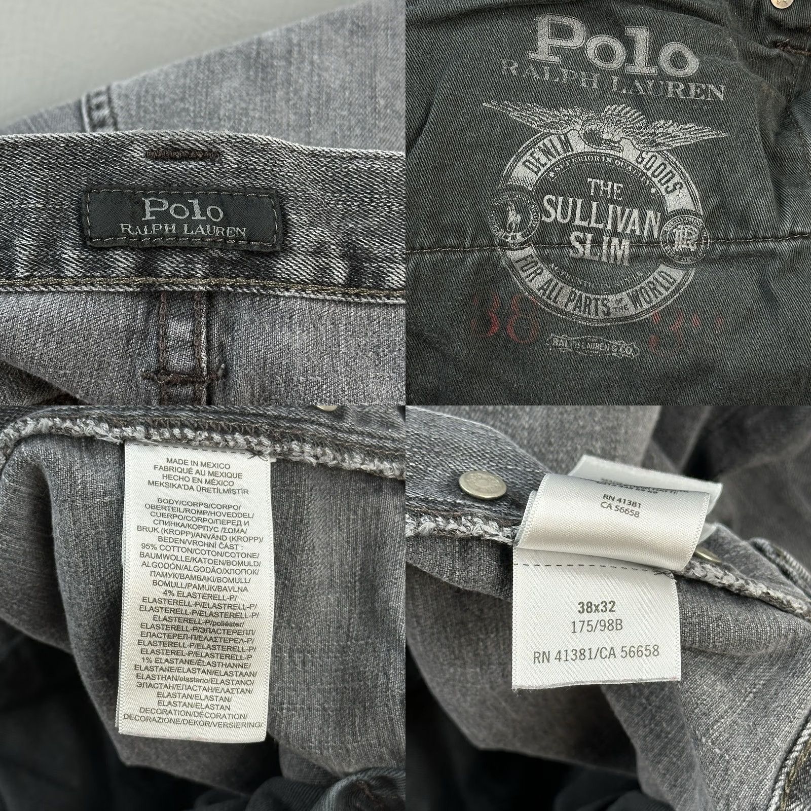 Polo Ralph Lauren Polo Ralph Lauren Jeans Mens 38x32 Charcoal Wash Sullivan Slim Distressed Casual Jeans Size US M / EU 48-50 / 2 - 8 Thumbnail