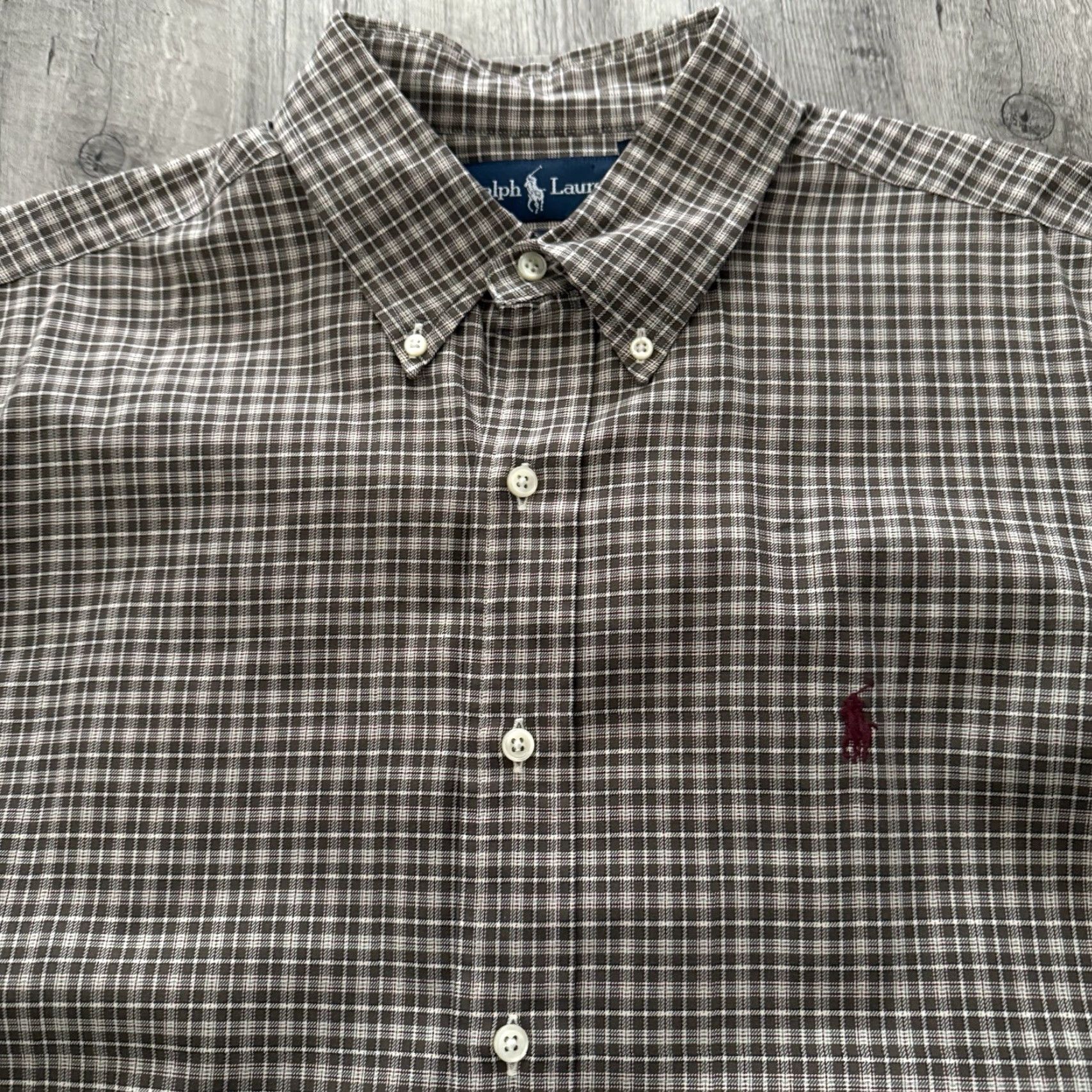 Ralph Lauren Ralph Lauren Shirt Mens L Long Sleeve Brown Plaid 100% Cotton Button-Up Classic Fit Balancing Casual American Style Size US L / EU 52-54 / 3 - 7 Thumbnail