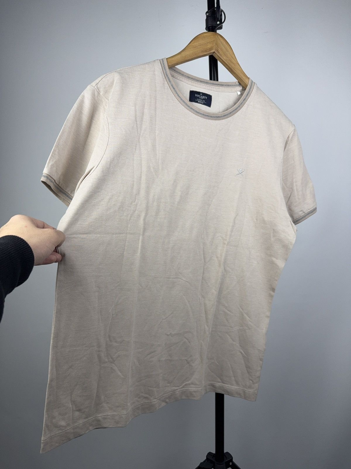 Hackett Luxury Hackett Basic London Beige Classic Fit Cotton T-Shirt Size US M / EU 48-50 / 2 - 7 Thumbnail