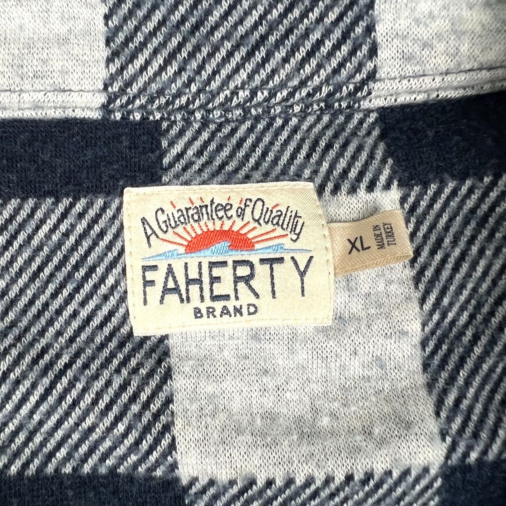Faherty Faherty Legend Plaid Flannel XL Mens Blue White Button-Up Shirt Size US XL / EU 56 / 4 - 3 Thumbnail