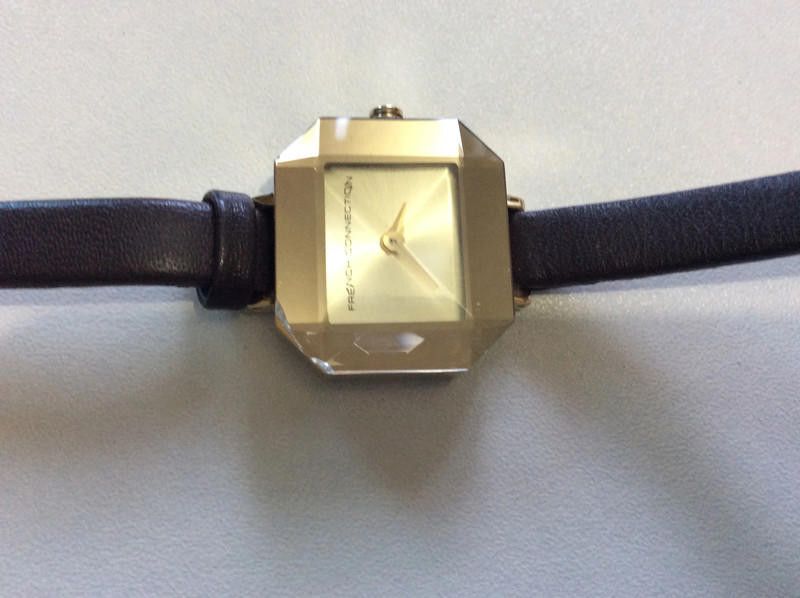 French Connection French ladies gold dial brown leather strap Size ONE SIZE - 1 Thumbnail