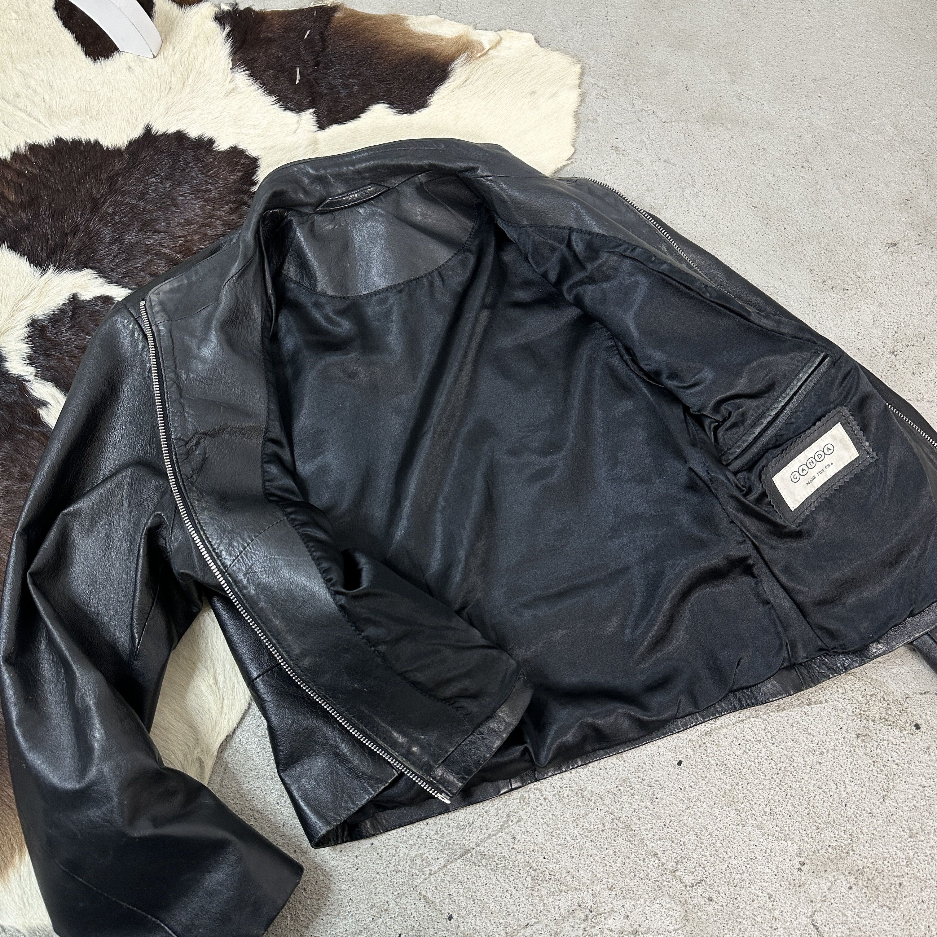 Vintage Vintage Cropped Leather Jacket Size US M / EU 48-50 / 2 - 4 Thumbnail