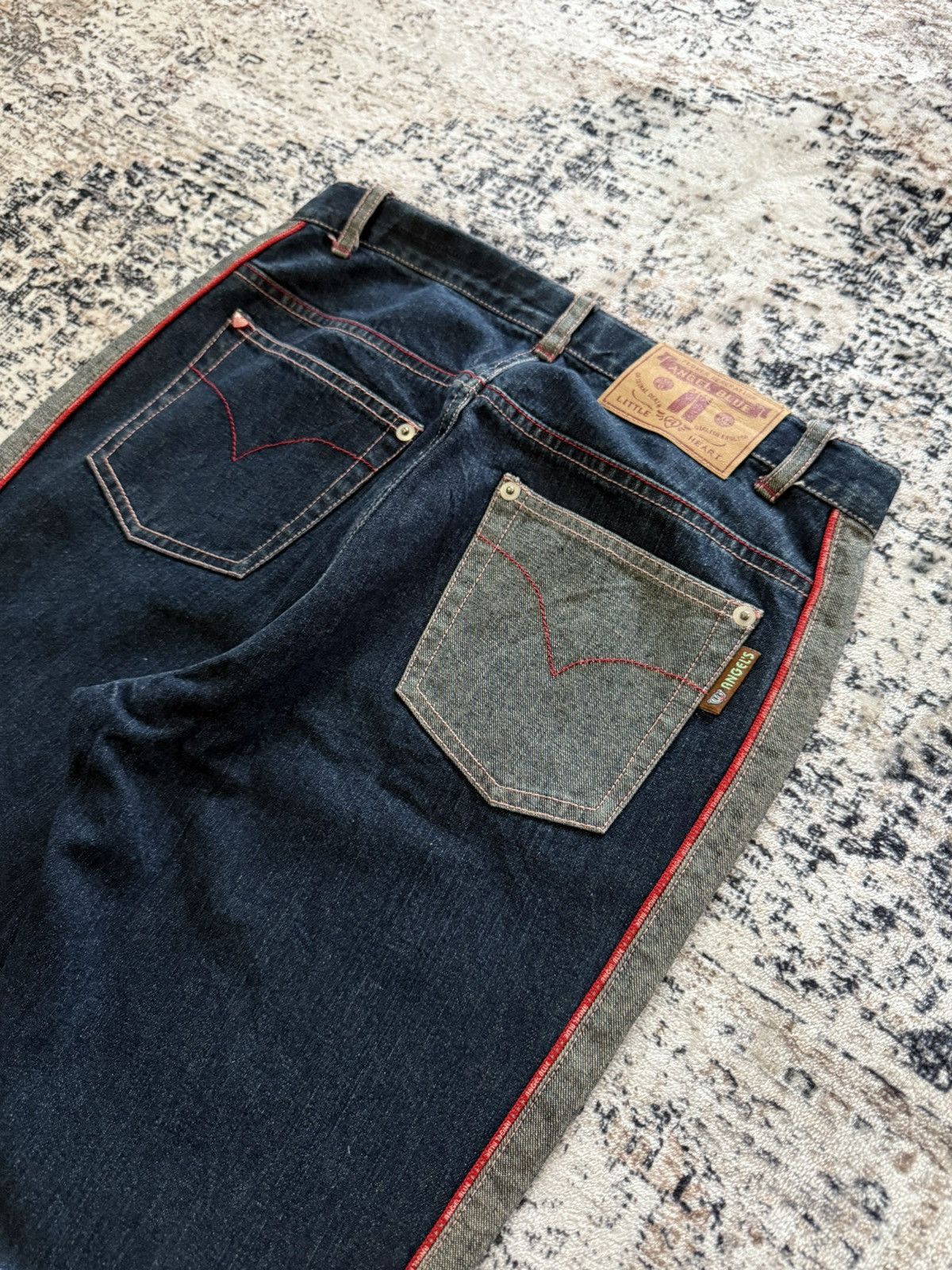 Hysteric Glamour 2000s Angel Blue Kawaii Side Panel Patched Flared Jeans Y2K Size US 28 / EU 44 - 14 Thumbnail