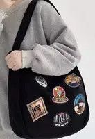 Japanese Brand Fashion y2k patches canvas shoulder messenger bag vintage Size ONE SIZE - 3 Thumbnail