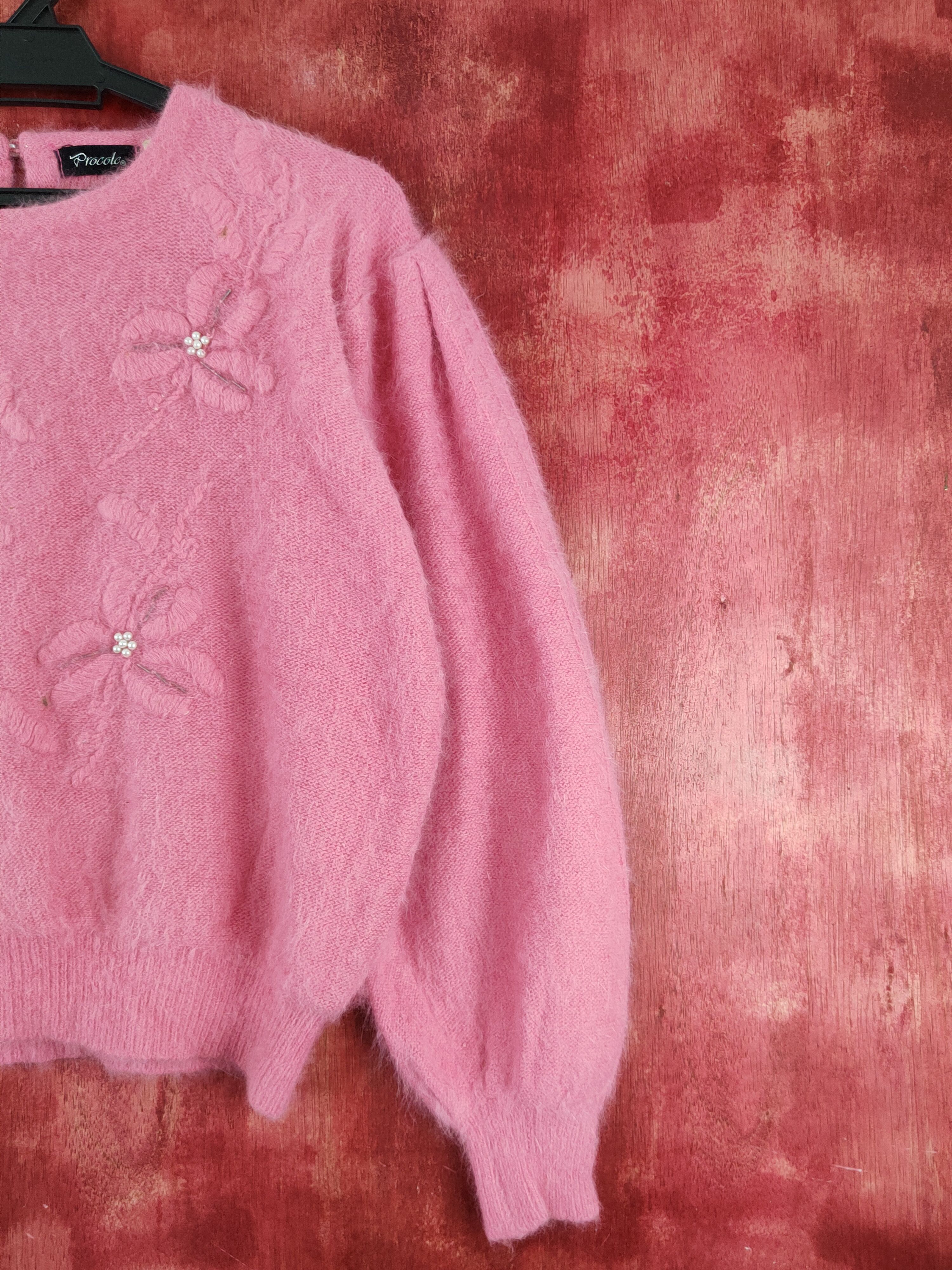 Homespun Knitwear × Japanese Brand Procole Pink Shag Shaggy Fur Mohair Knitwear #S2019 Size M / US 6-8 / IT 42-44 - 6 Thumbnail