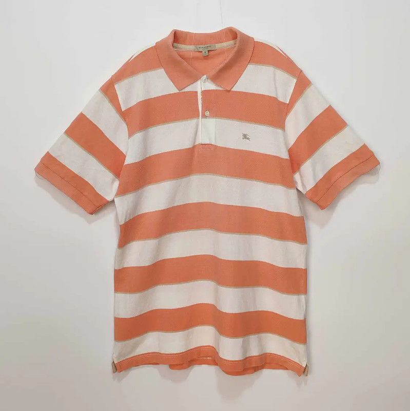 Burberry Burberry Men's Orange Striped Polo Shirt Size US M / EU 48-50 / 2 - 1 Thumbnail