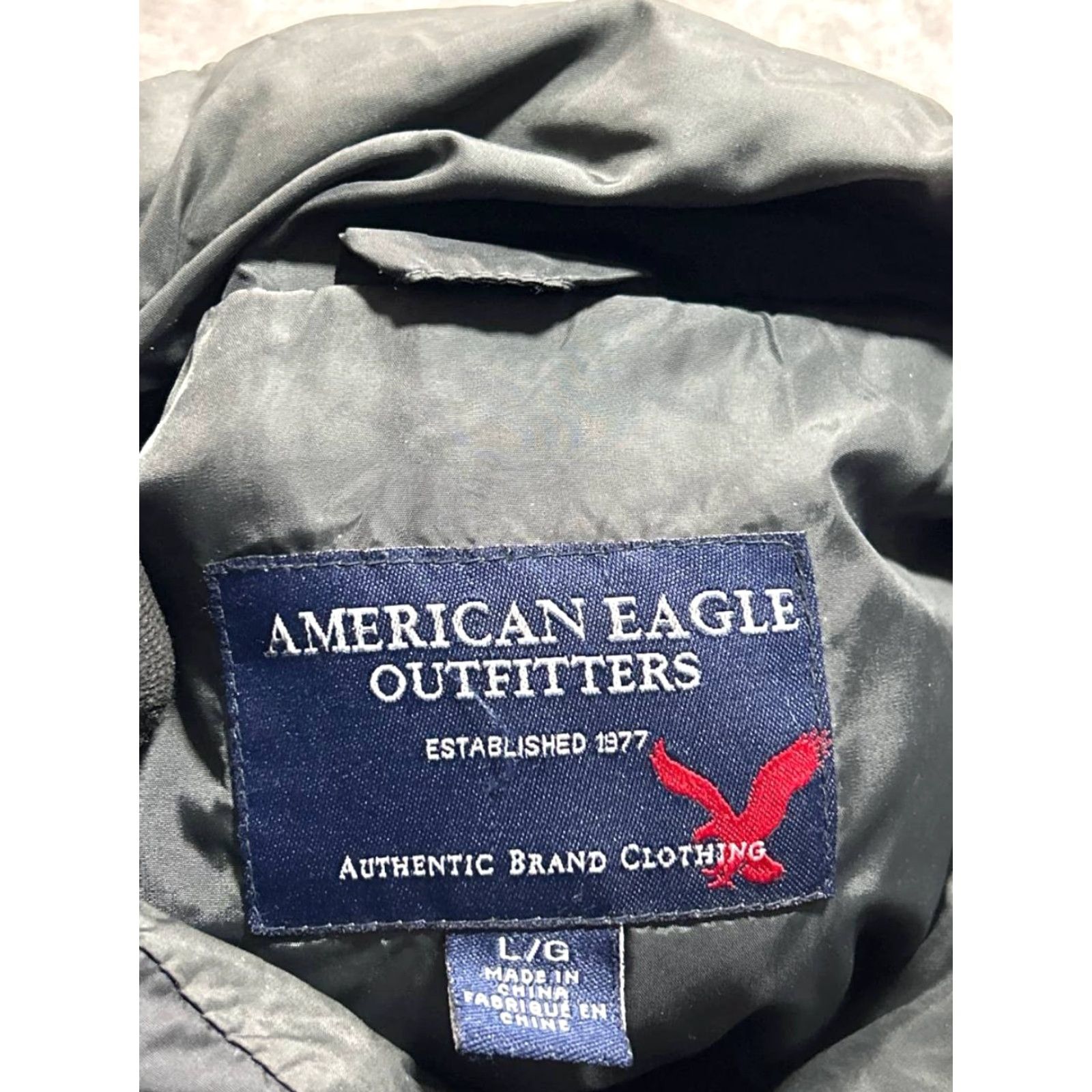 American Eagle Outfitters VINTAGE American Eagle Outfitters Puffer Vest Mens L Black Logo Down Nylon Full Zip Size US L / EU 52-54 / 3 - 7 Thumbnail