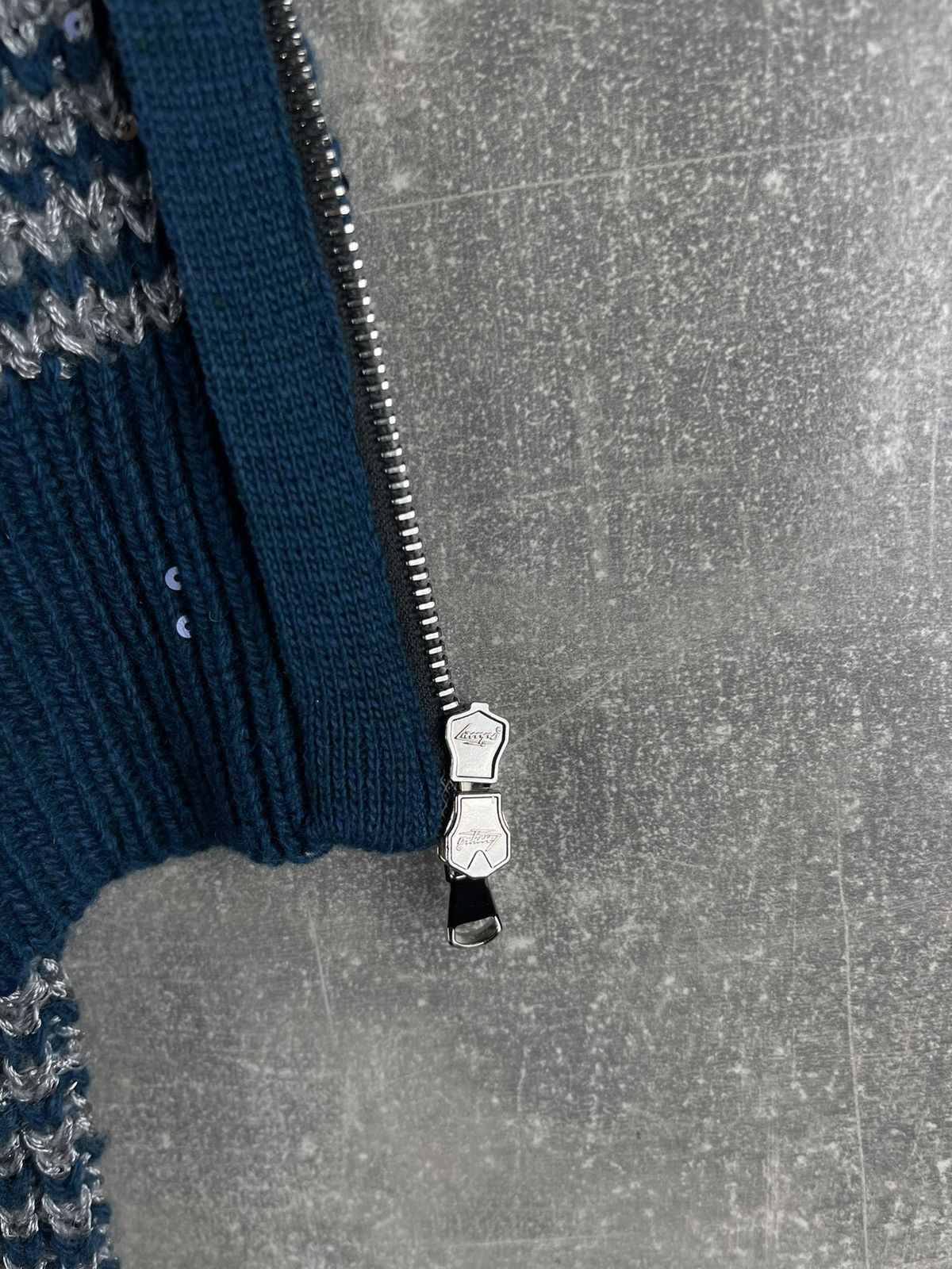 Other Rocco Ragni Cashmere Blue Knit Jacket Size 44 Made in Italy Size M / US 6-8 / IT 42-44 - 12 Thumbnail