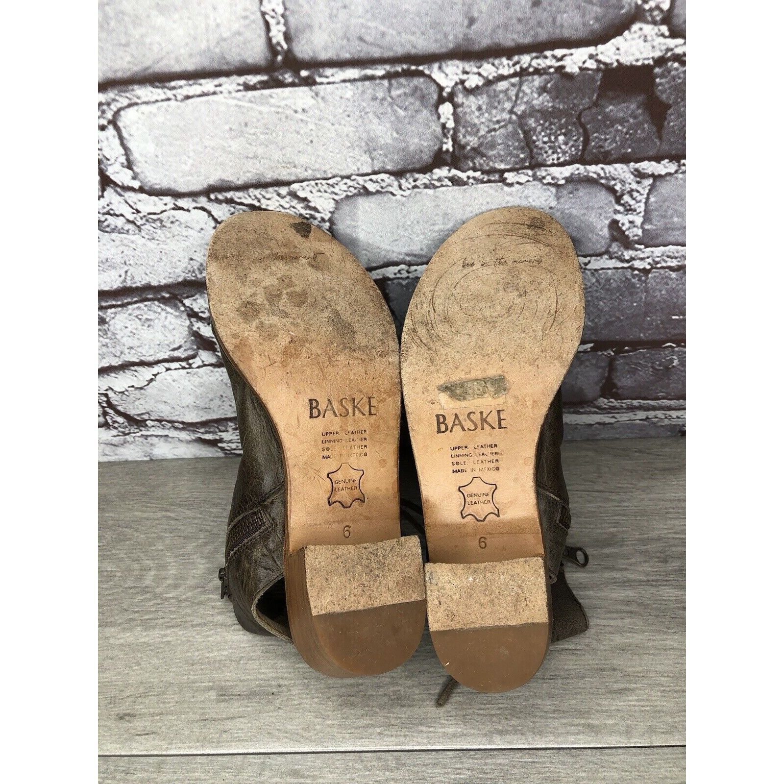 Other Baske California Ariel Olive Leather Lace Zip Open Toe Heel Size US 6 / IT 36 - 7 Thumbnail