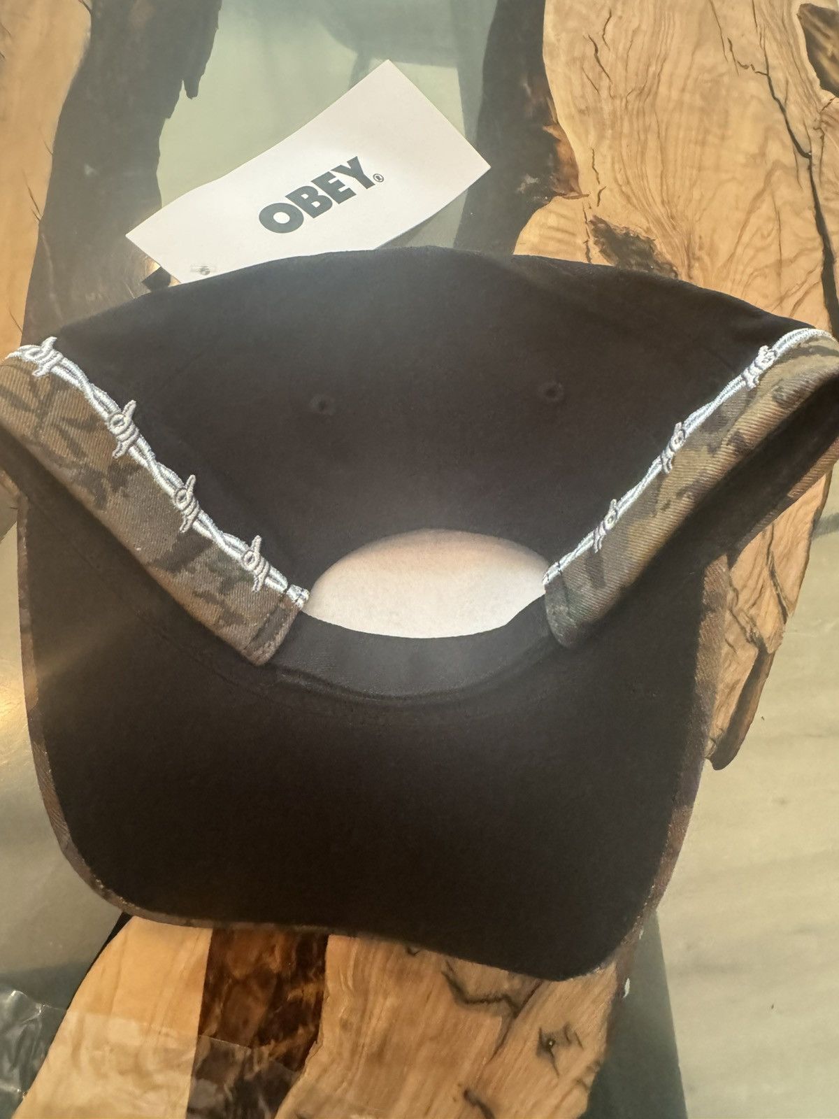 Obey × Shepard Fairey OBEY POSSE ‘Not Right’ Barbed Wire 2-Tone Dad Hat NEW Size ONE SIZE - 6 Thumbnail