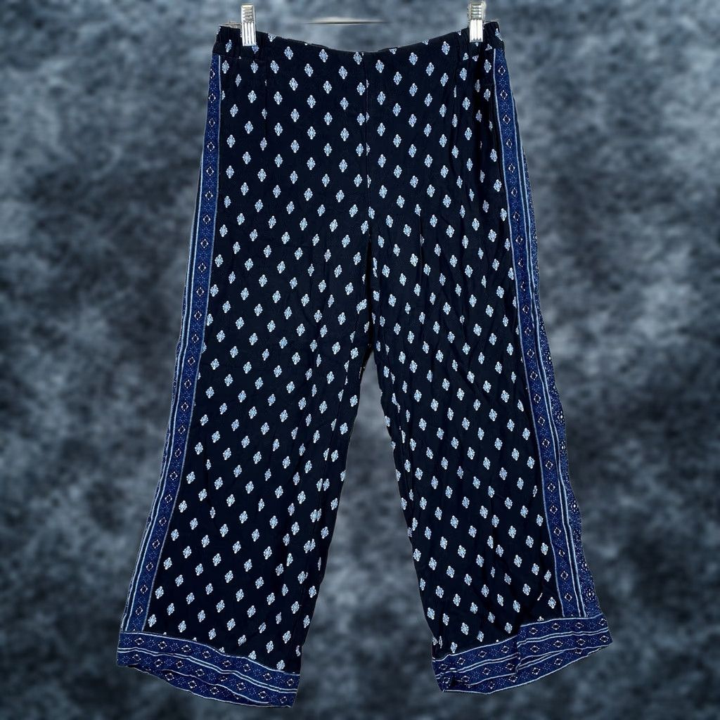 J. Jill J. Jill Pants Womens XS Blue Printed Bohemian Pull-On Elastic Waist Rayon Size 26" / US 2 / IT 38 - 1 Thumbnail