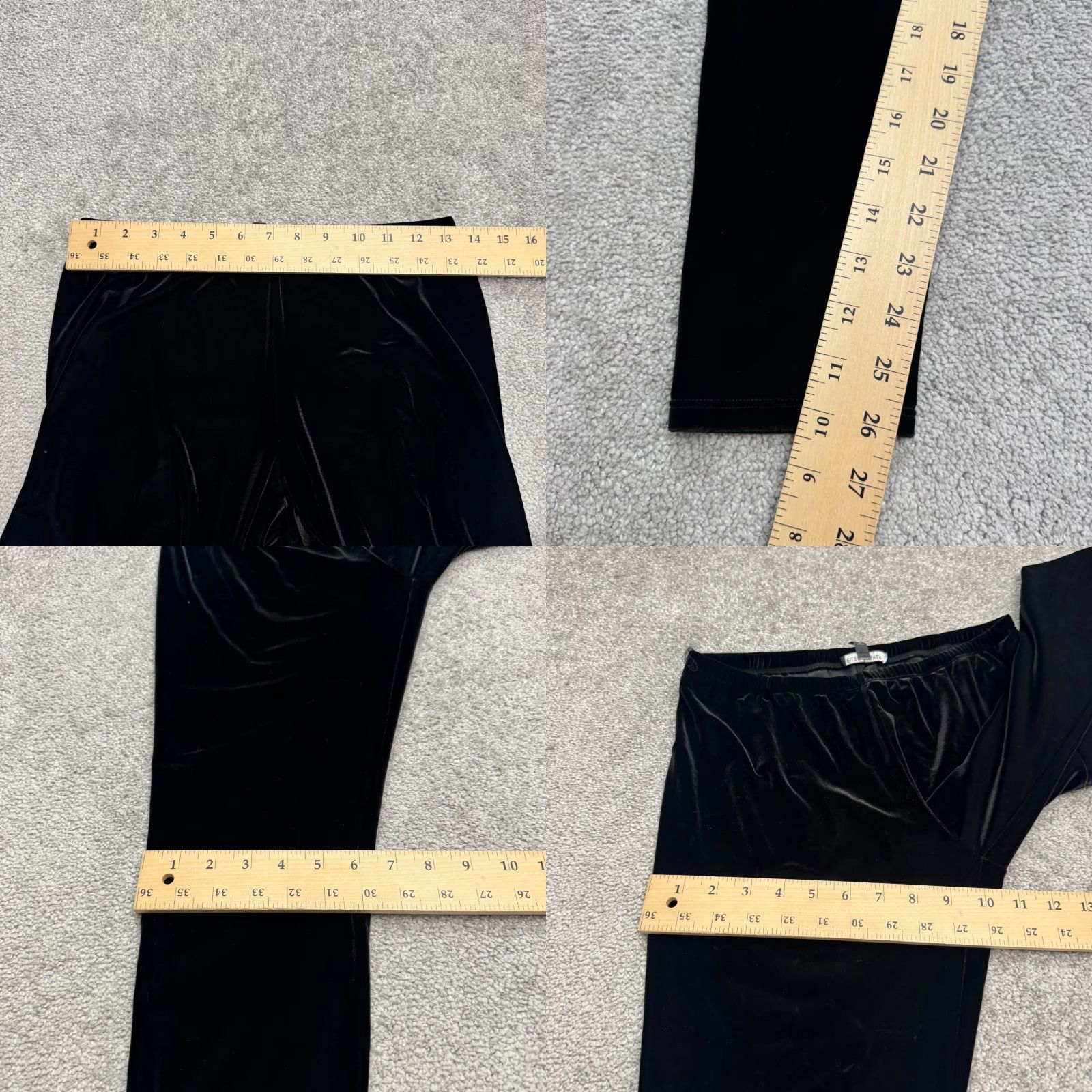 Eileen Fisher Eileen Fisher Pants Women's Pull On Velvet Leggings Petite Black B07 Skinny Pocket Logo 26in Inseam Regular Stretch Casual Size 32" / US 10 / IT 46 - 8 Thumbnail