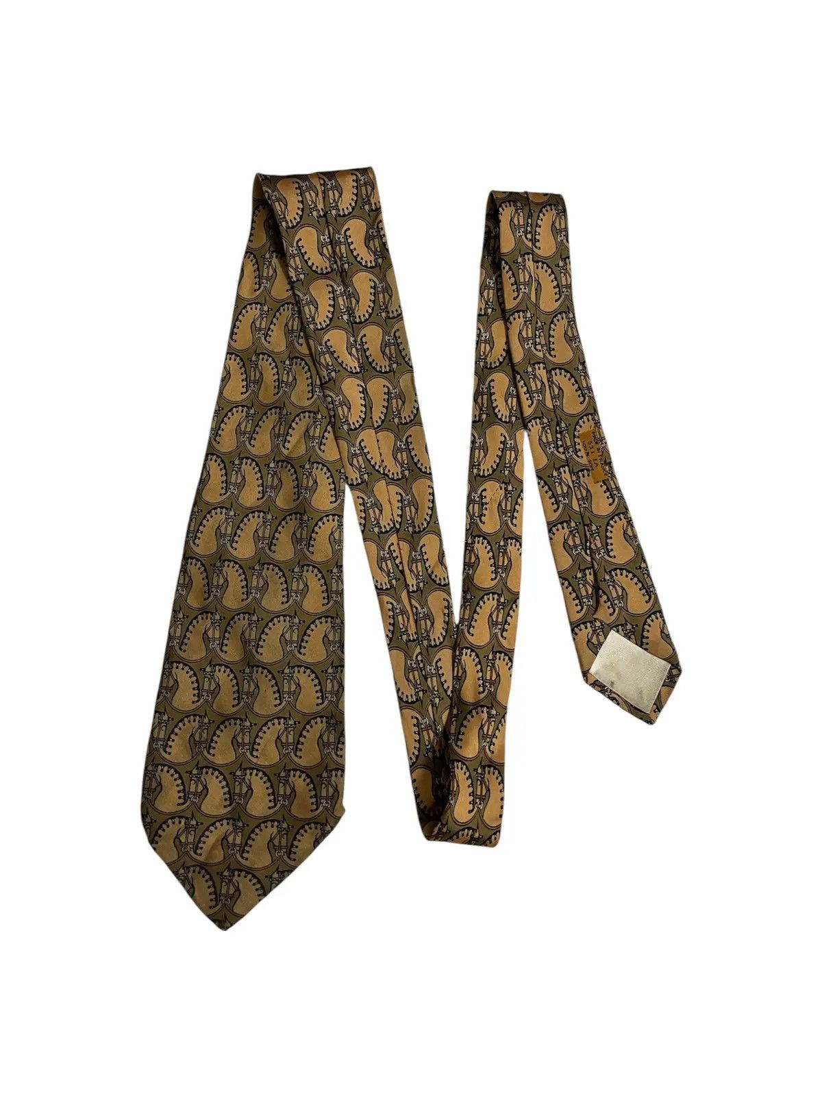 Hermes Hermes Monogram Silk Tie Size ONE SIZE - 1 Thumbnail