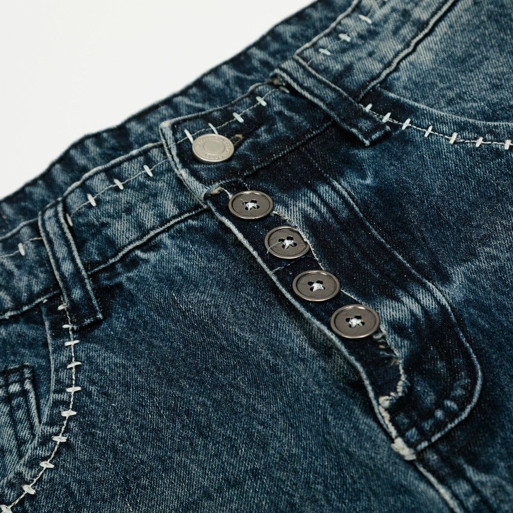 Jean Men's loose wide-leg contrast color washed straight jeans Size US 32 / EU 48 - 6 Thumbnail