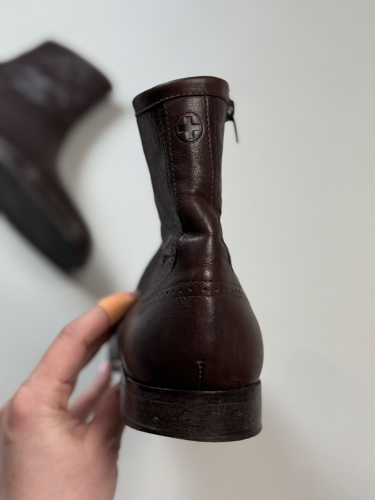 Strellson Strellson Brown Leather Ankle Zip Boots Shoes Brogue Details Size US 10 / EU 43 - 16 Thumbnail