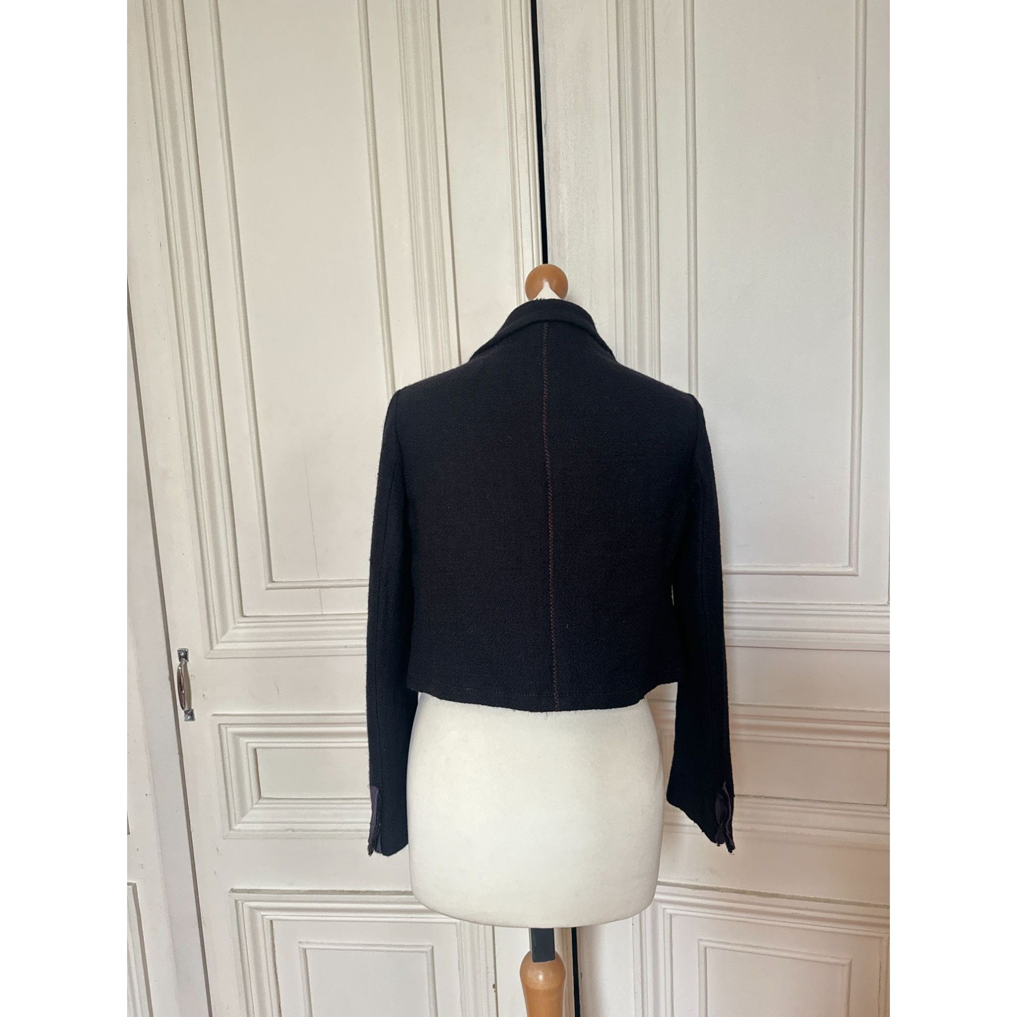 Miu Miu Black Wool Jacket Size S / US 4 / IT 40 - 4 Thumbnail