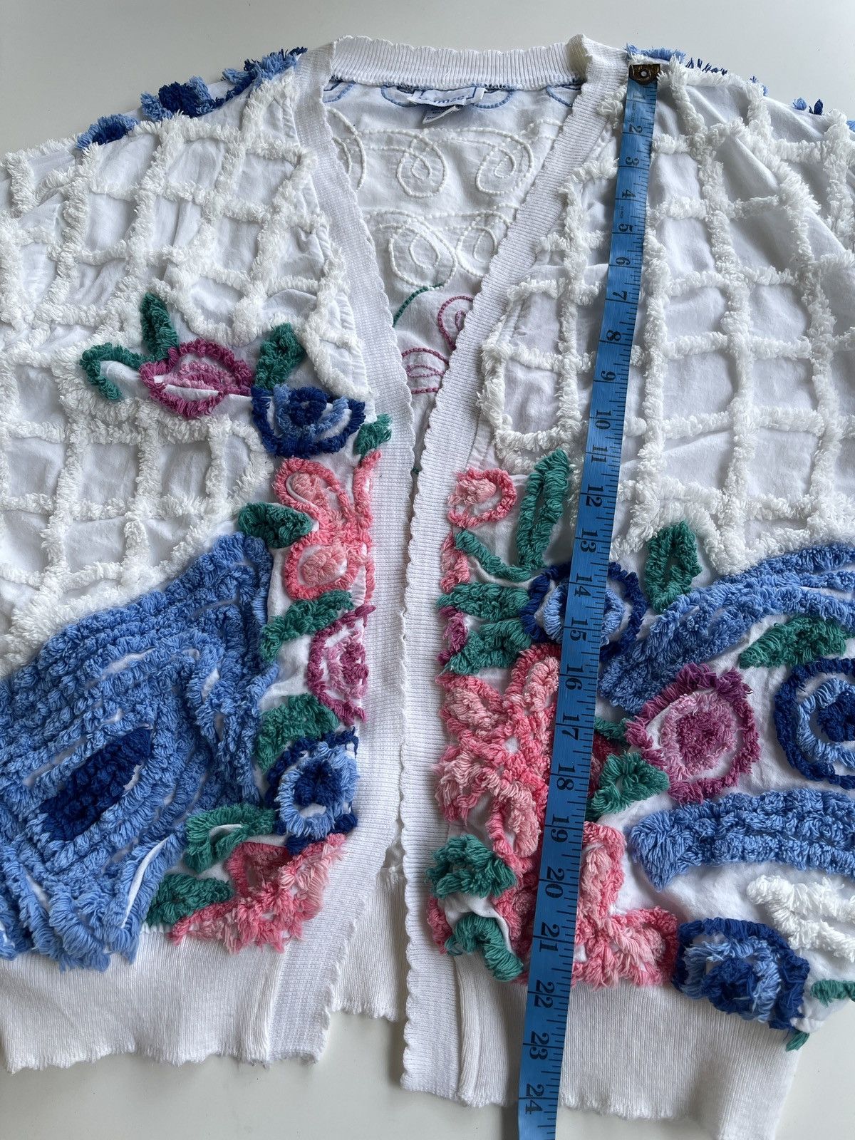 Vintage Vintage Damze Handcrafted California 3D Abstract Cardigan Size XL / US 12-14 / IT 48-50 - 17 Thumbnail