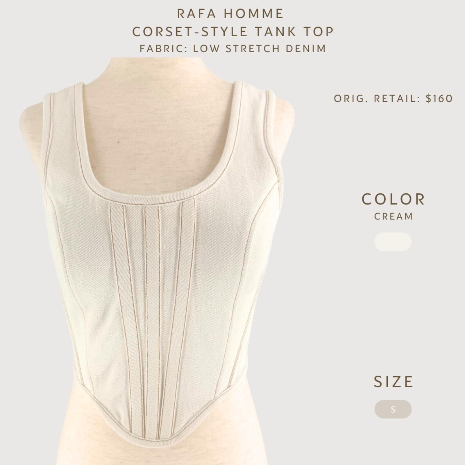 Other Rafa Homme Corset Style Denim Tank Top S Size S / US 4 / IT 40 - 2 Thumbnail